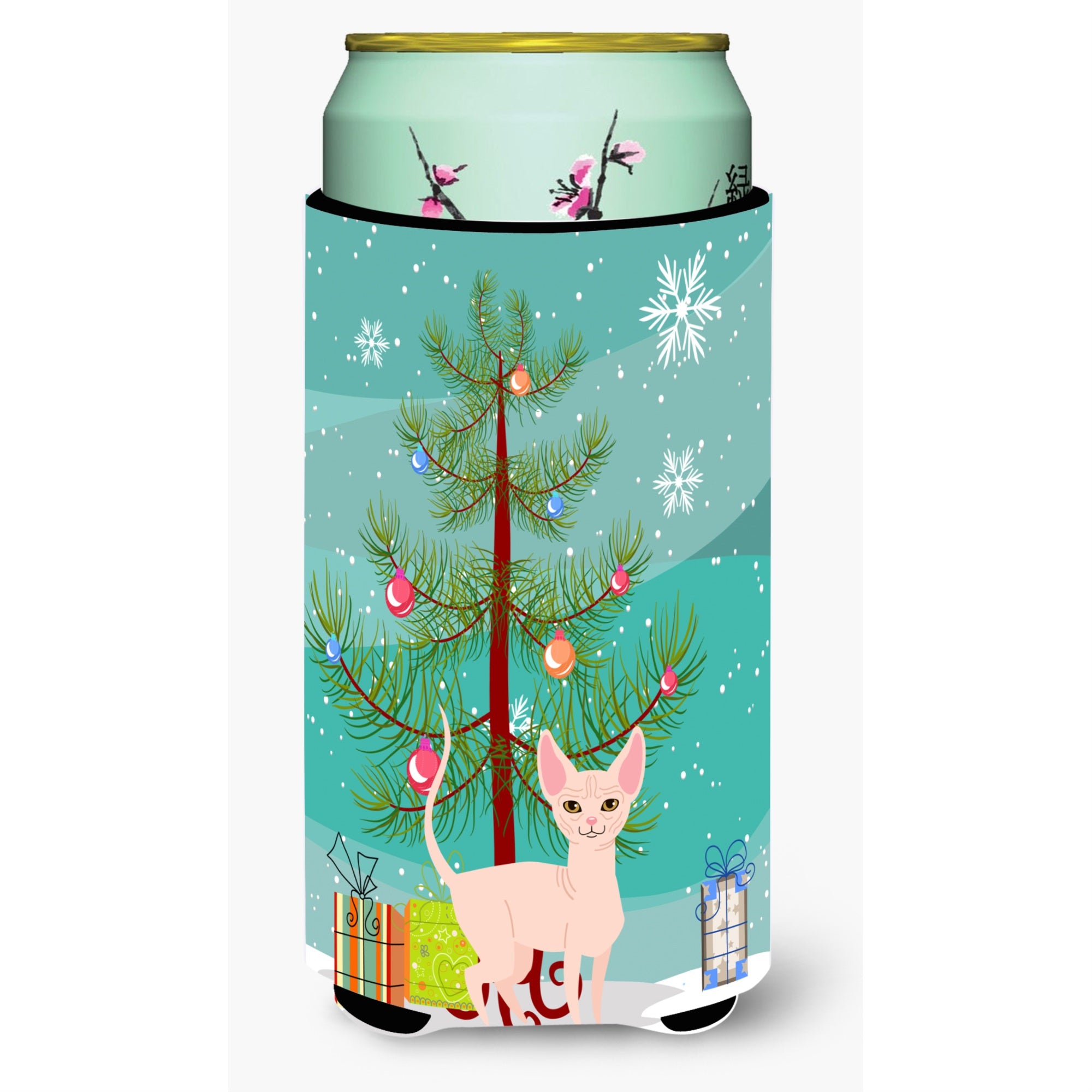 'Caroline'S Treasures Sphynx Cat Merry Christmas Tree Tall Boy Beverage Insulator Hugger, Multicolor''