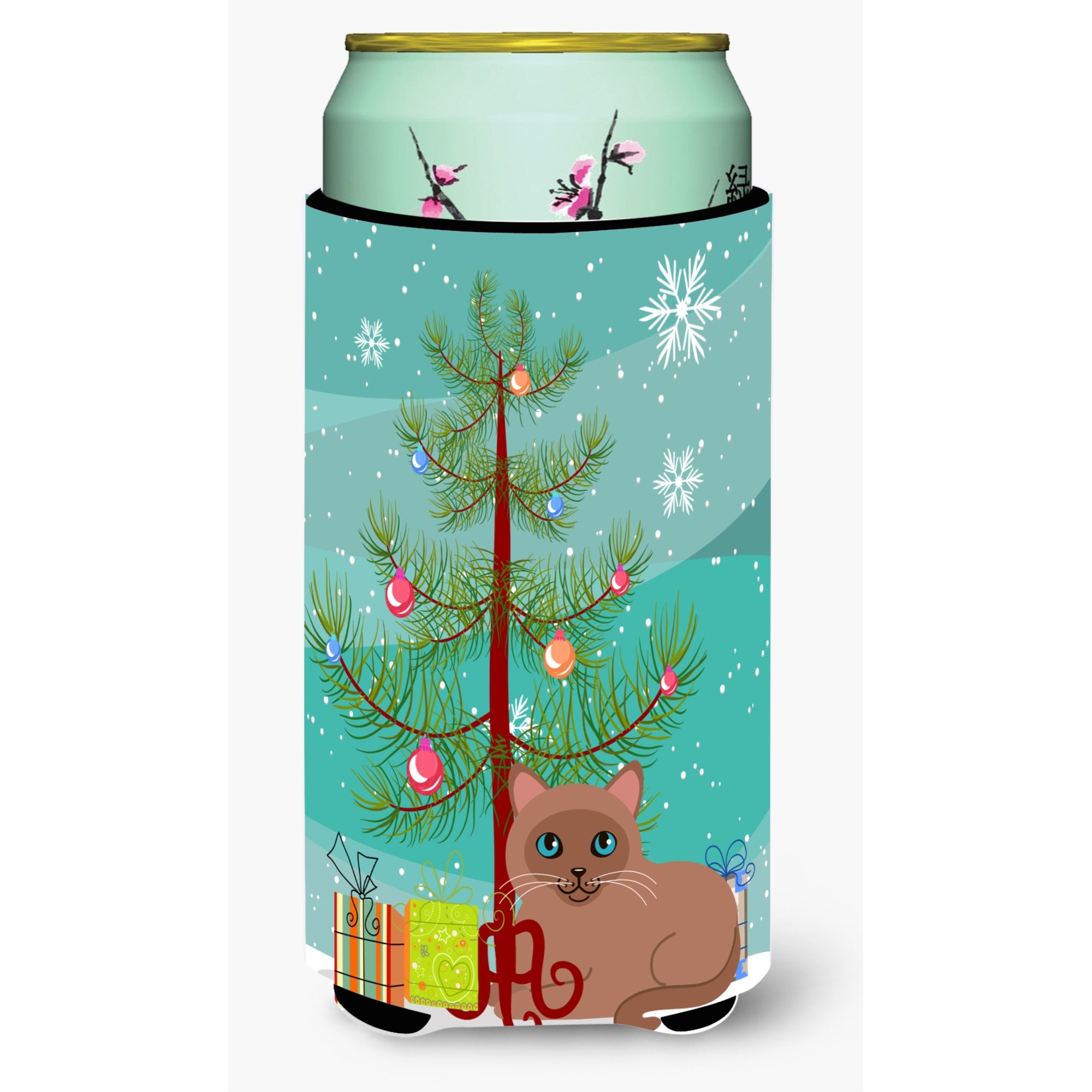 'Caroline'S Treasures Tonkinese Cat Merry Christmas Tree Tall Boy Beverage Insulator Hugger, Multicolor''
