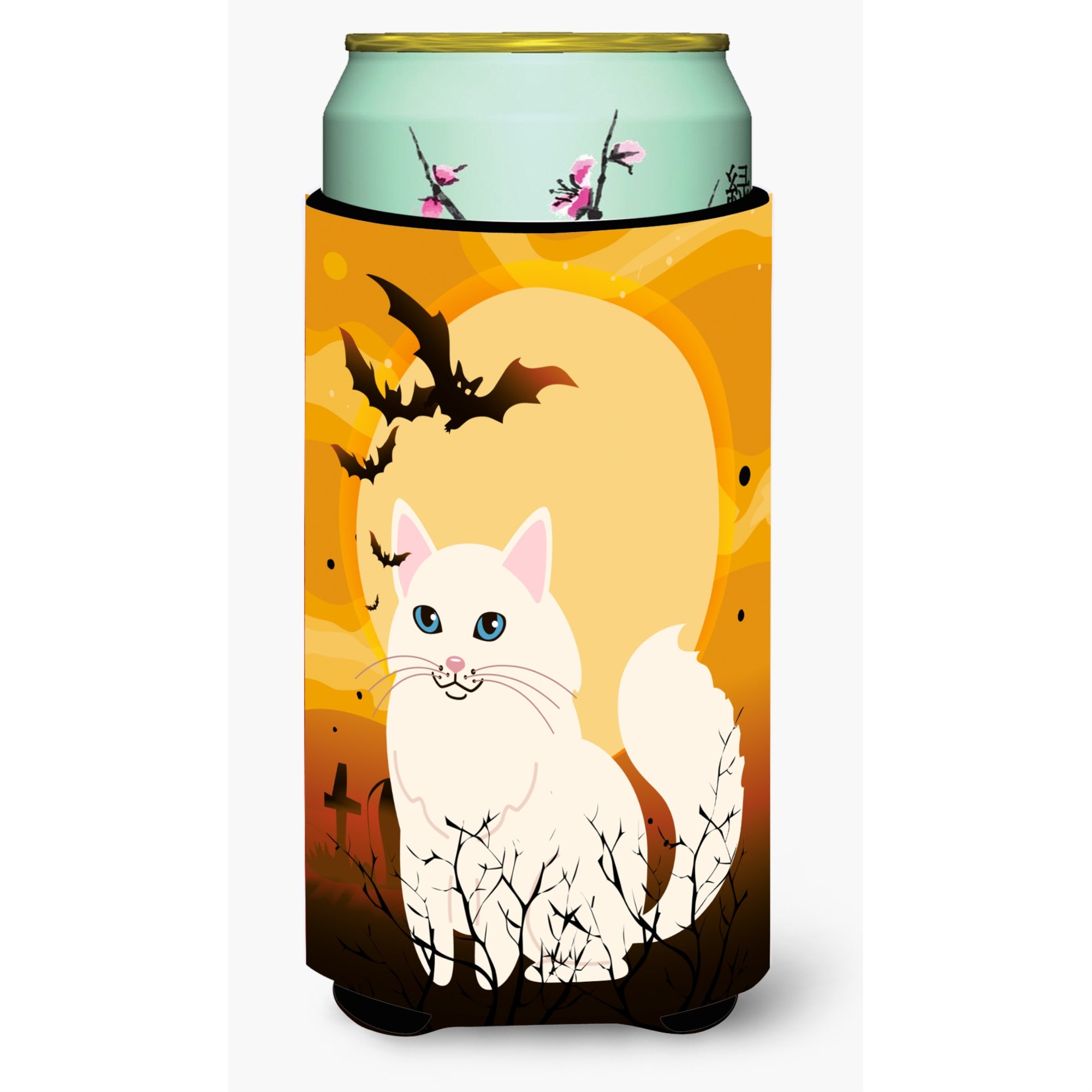 'Caroline'S Treasures Halloween Turkish Angora Cat Tall Boy Beverage Insulator Hugger, Multicolor''
