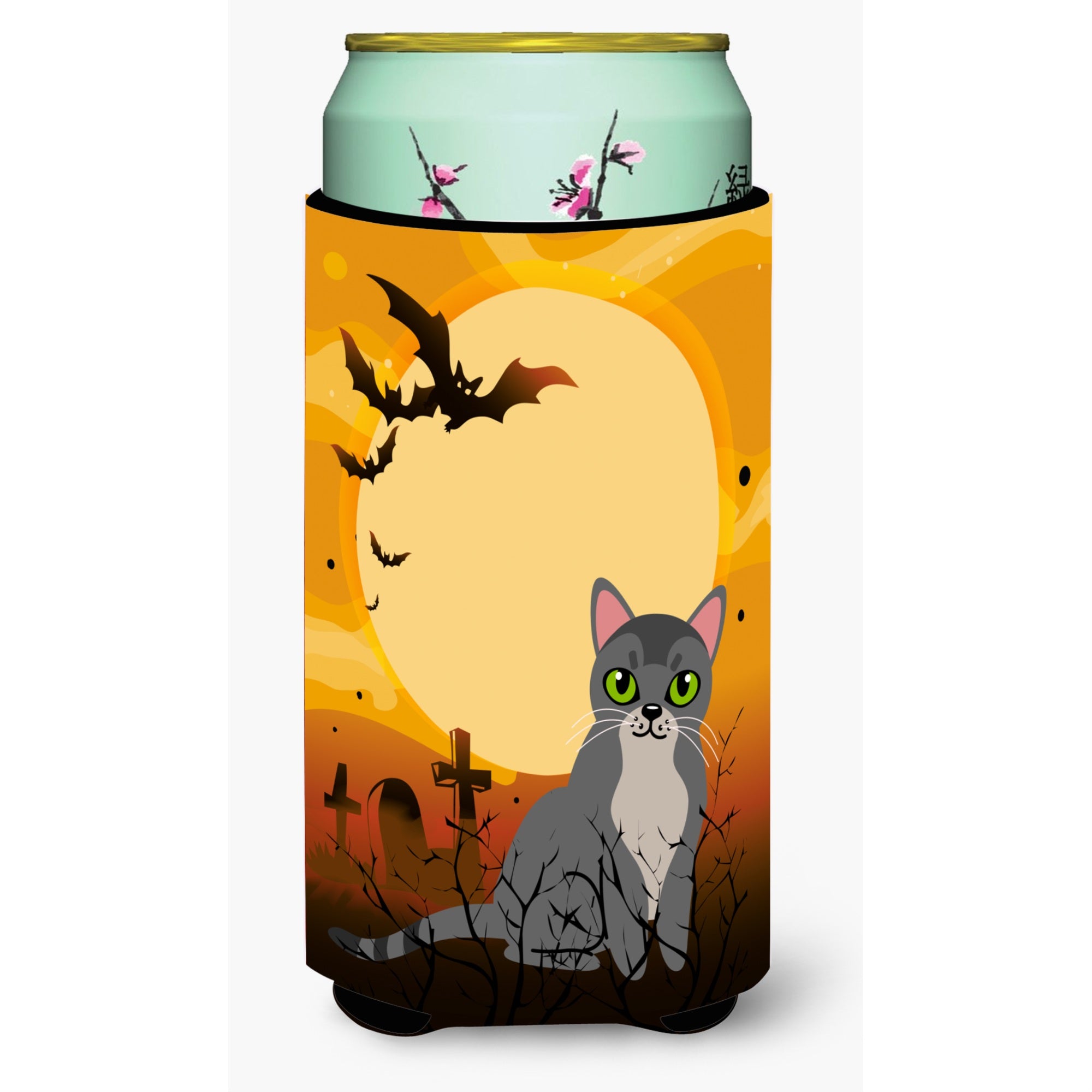 'Caroline'S Treasures Halloween Asian Cat Tall Boy Beverage Insulator Hugger, Multicolor''