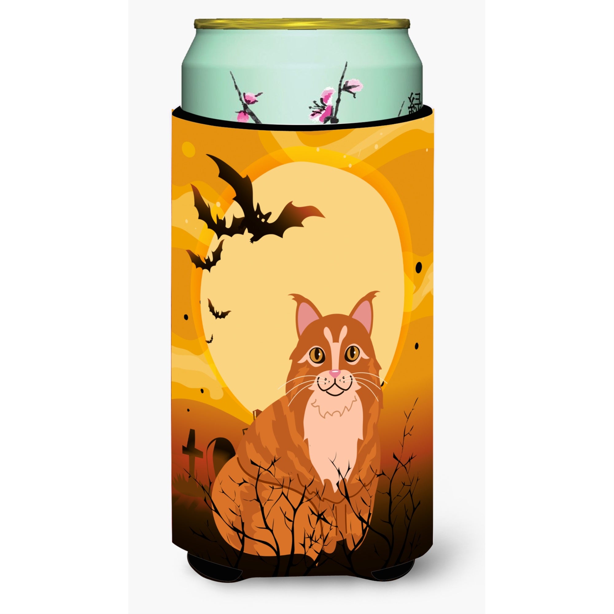 'Caroline'S Treasures Halloween Maine Coon Cat Tall Boy Beverage Insulator Hugger, Multicolor''