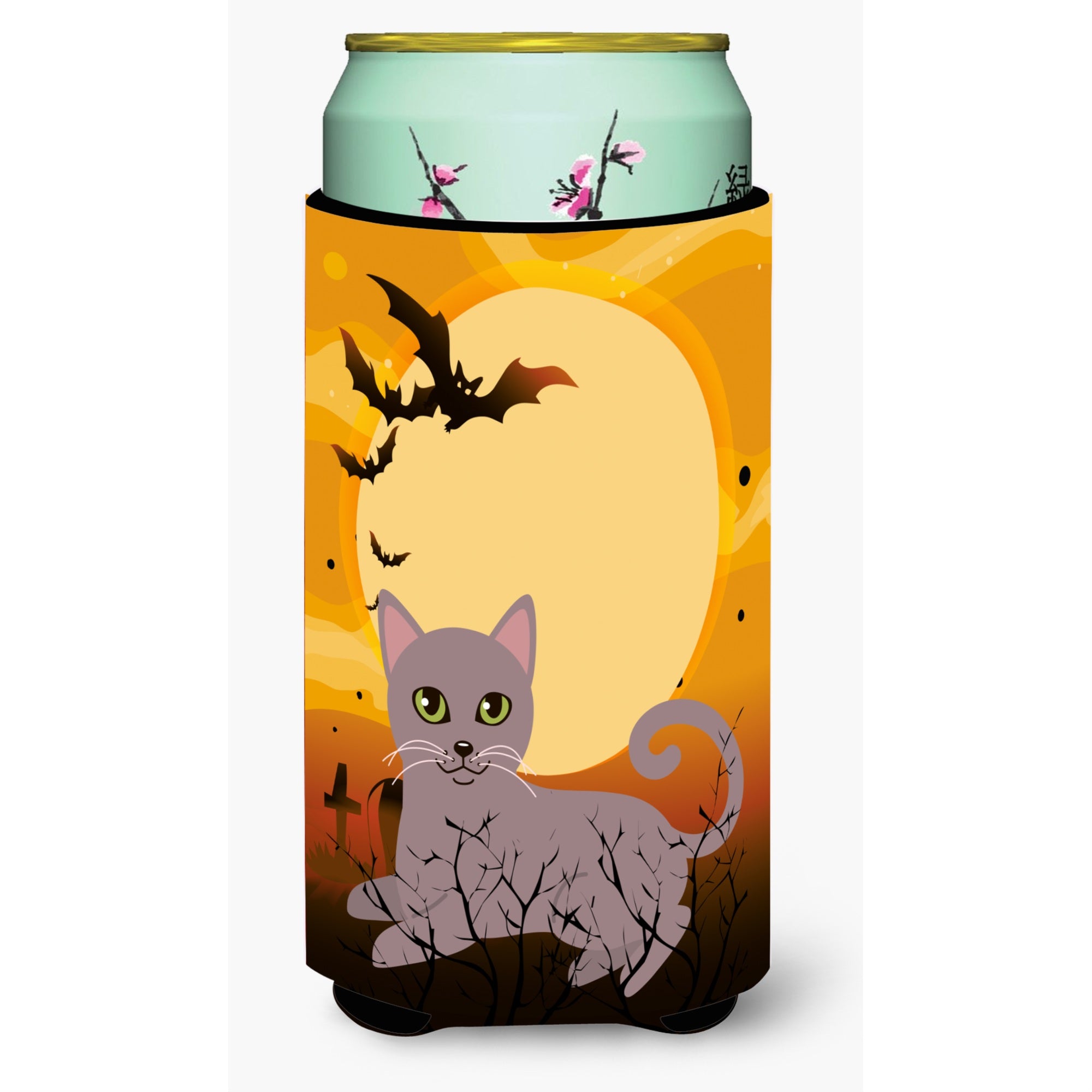 'Caroline'S Treasures Halloween Russian Blue Cat Tall Boy Beverage Insulator Hugger, Multicolor''