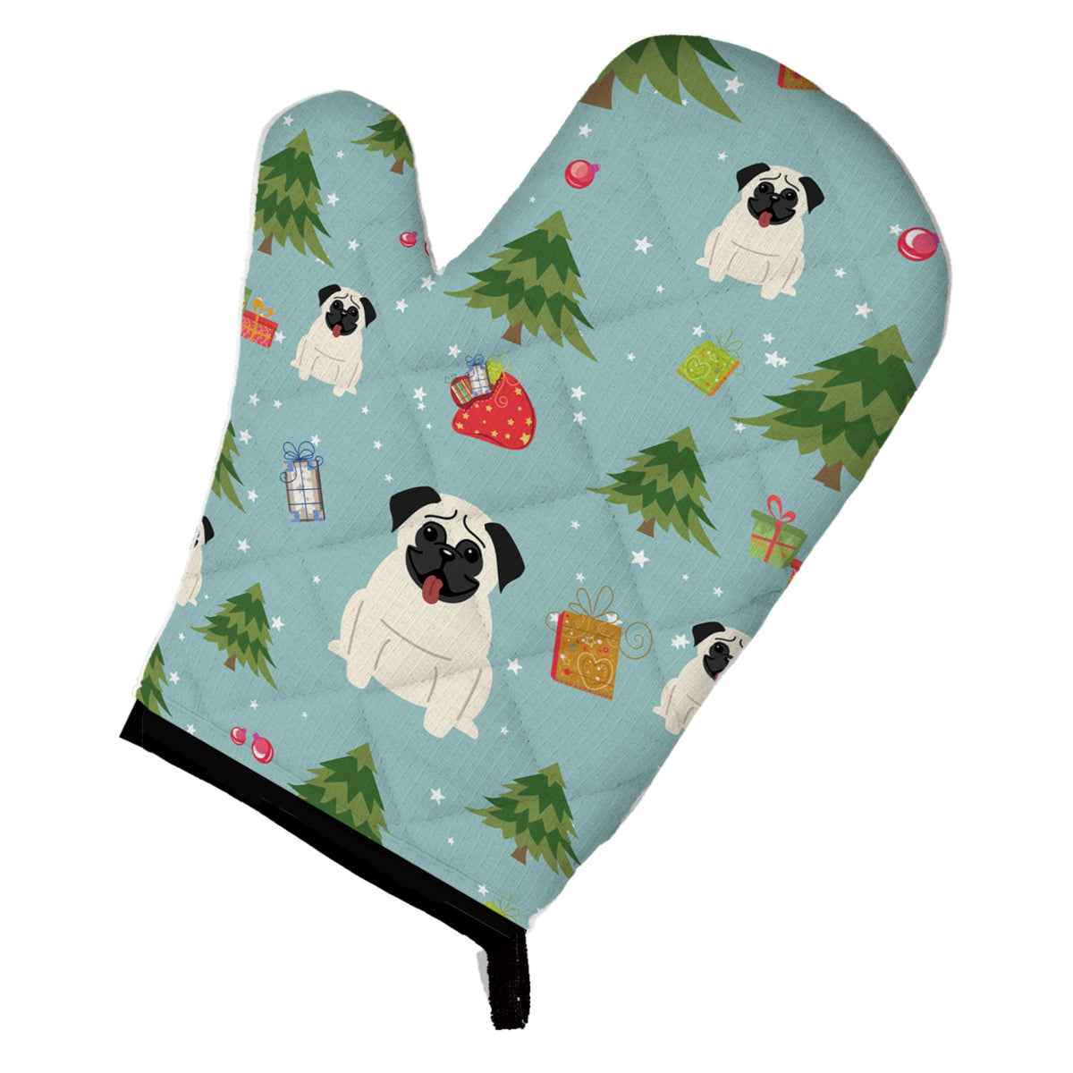 'Caroline'S Treasures Bb4664Ovmt Christmas Pug Cream Oven Mitt, 12'''' By 8.5'''', Multicolor''