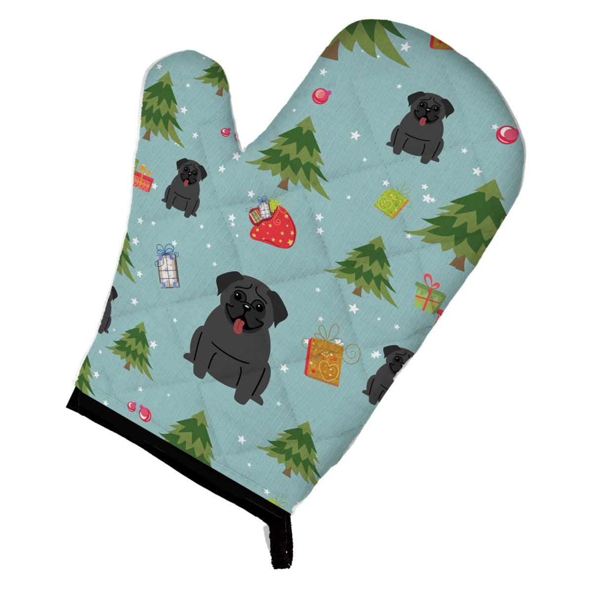 'Caroline'S Treasures Bb4666Ovmt Christmas Pug Black Oven Mitt, 12'''' By 8.5'''', Multicolor''