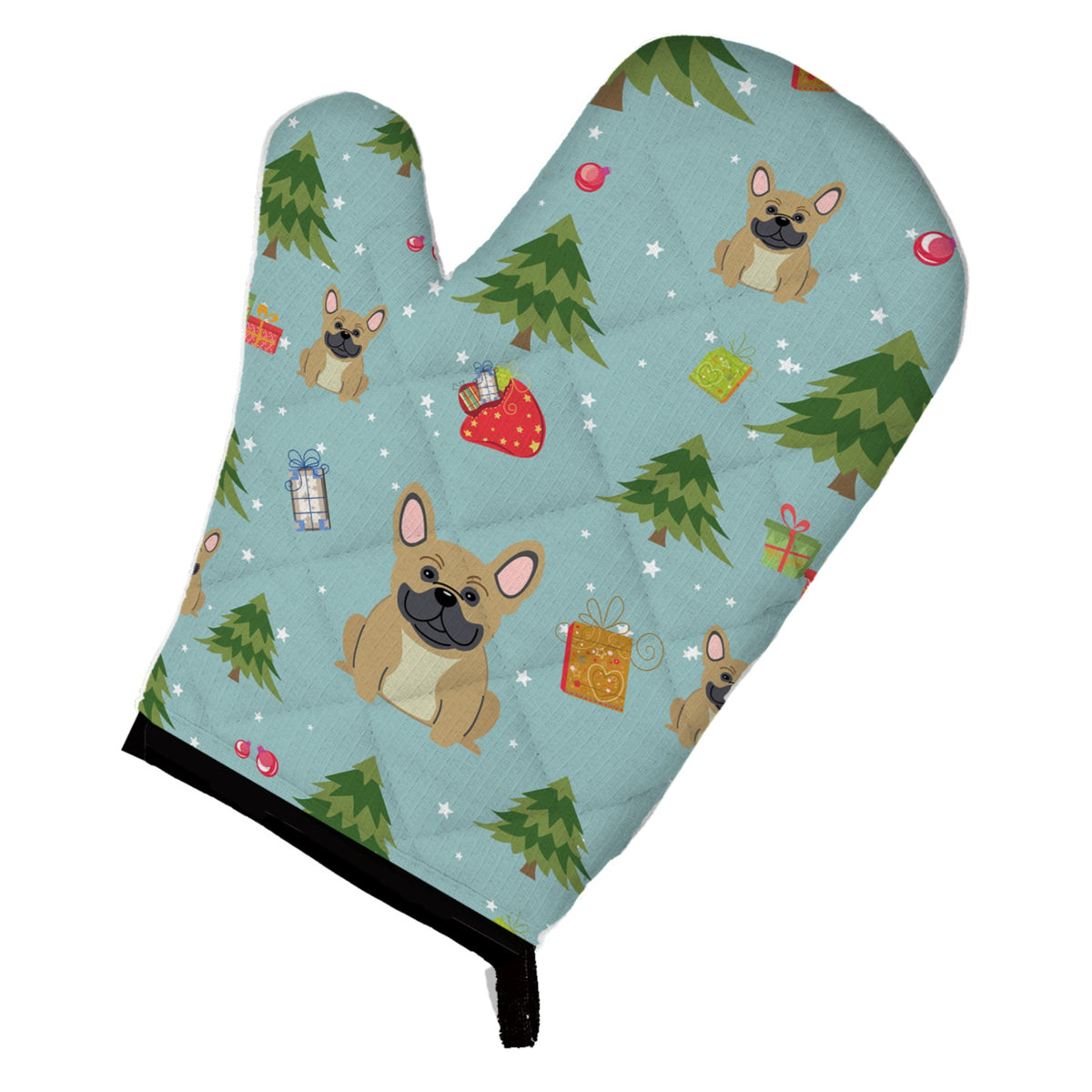'Caroline'S Treasures Bb4670Ovmt Christmas French Bulldog Cream Oven Mitt, 12'''' By 8.5'''', Multicolor''