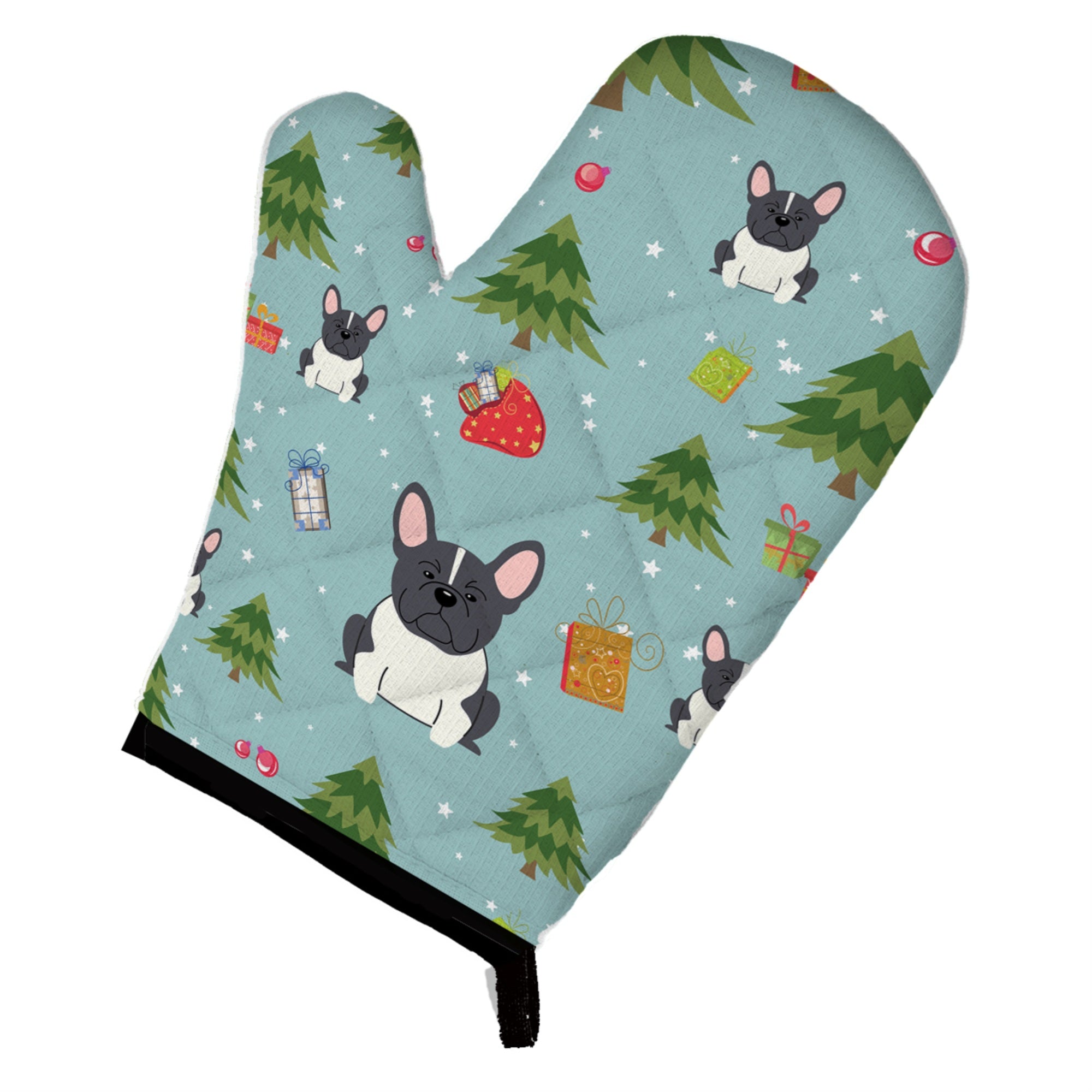 'Caroline'S Treasures Bb4672Ovmt Christmas French Bulldog Black White Oven Mitt, 12'''' By 8.5'''', Multicolor''