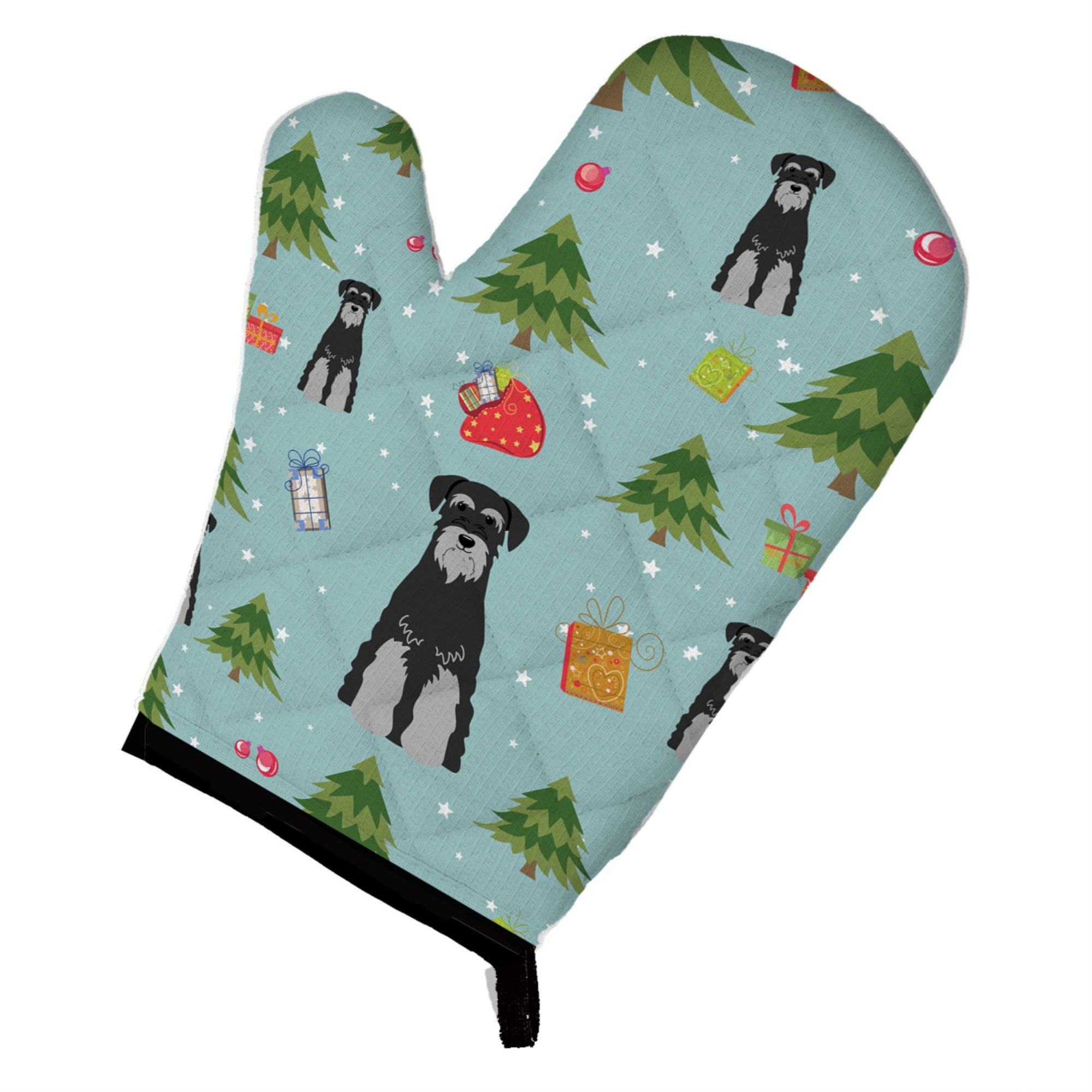 'Caroline'S Treasures Bb4694Ovmt Christmas Standard Schnauzer Black Grey Oven Mitt, 12'''' By 8.5'''', Multicolor''