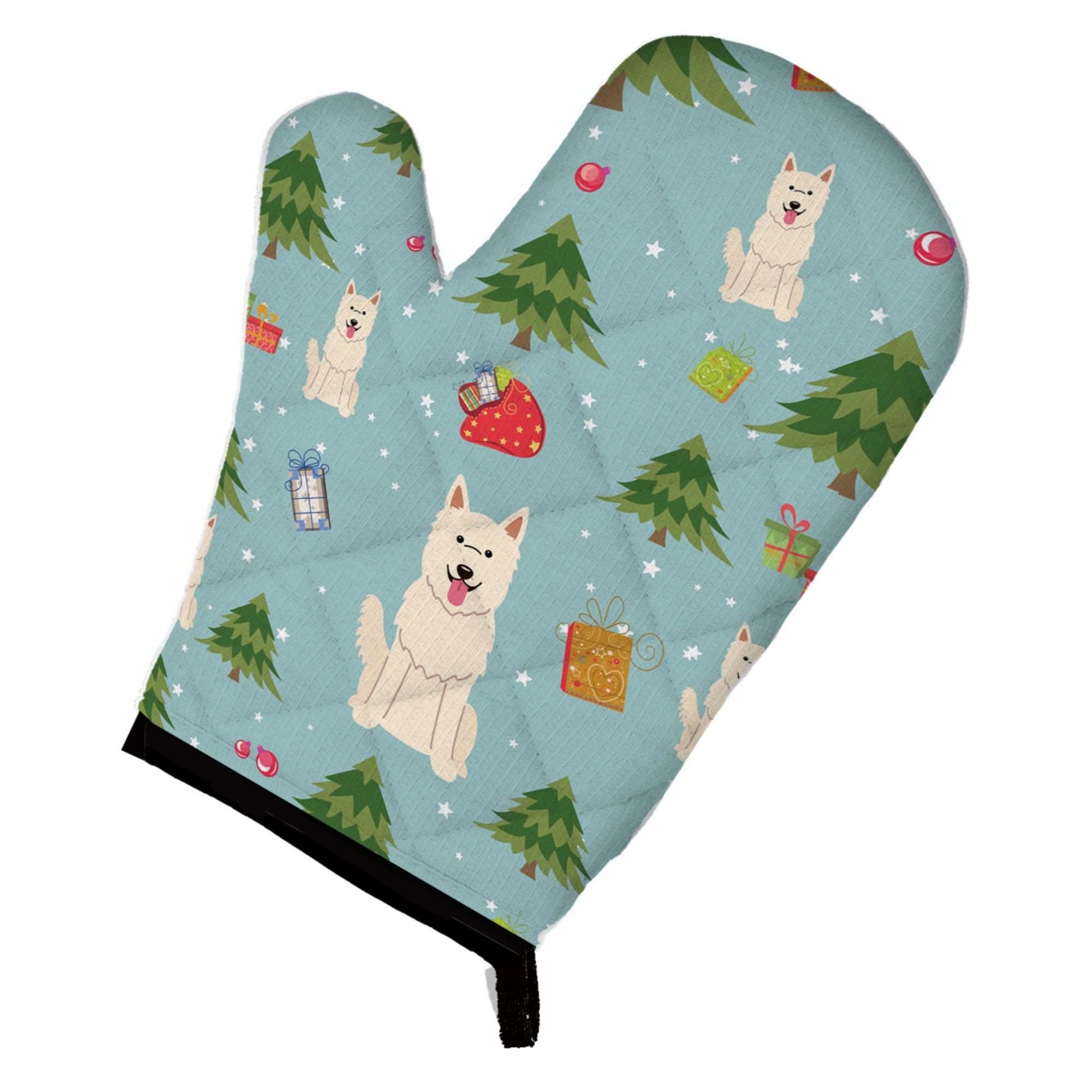 'Caroline'S Treasures Bb4705Ovmt Christmas White German Shepherd Oven Mitt, 12'''' By 8.5'''', Multicolor''