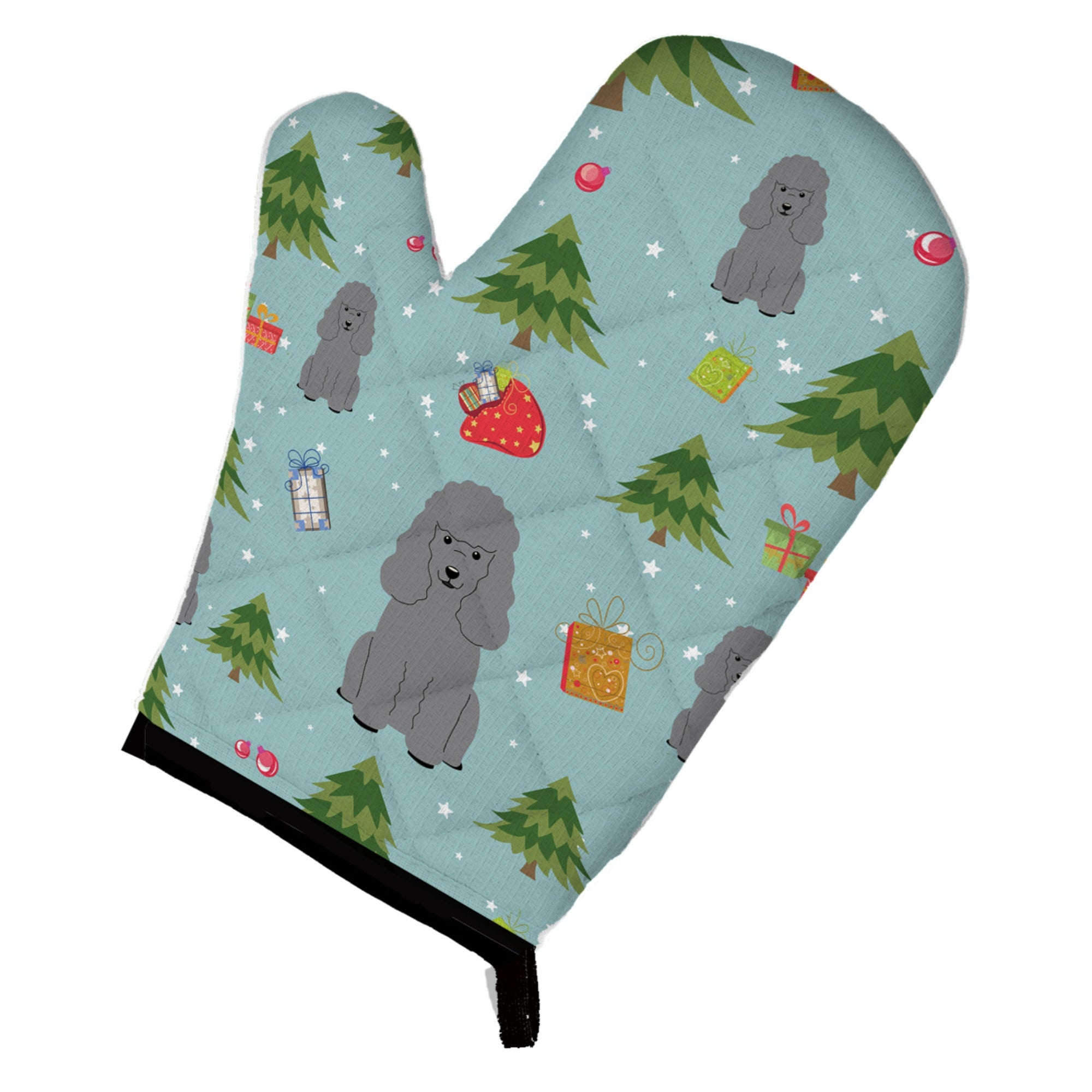 'Caroline'S Treasures Bb4728Ovmt Christmas Poodle Silver Oven Mitt, 12'''' By 8.5'''', Multicolor''