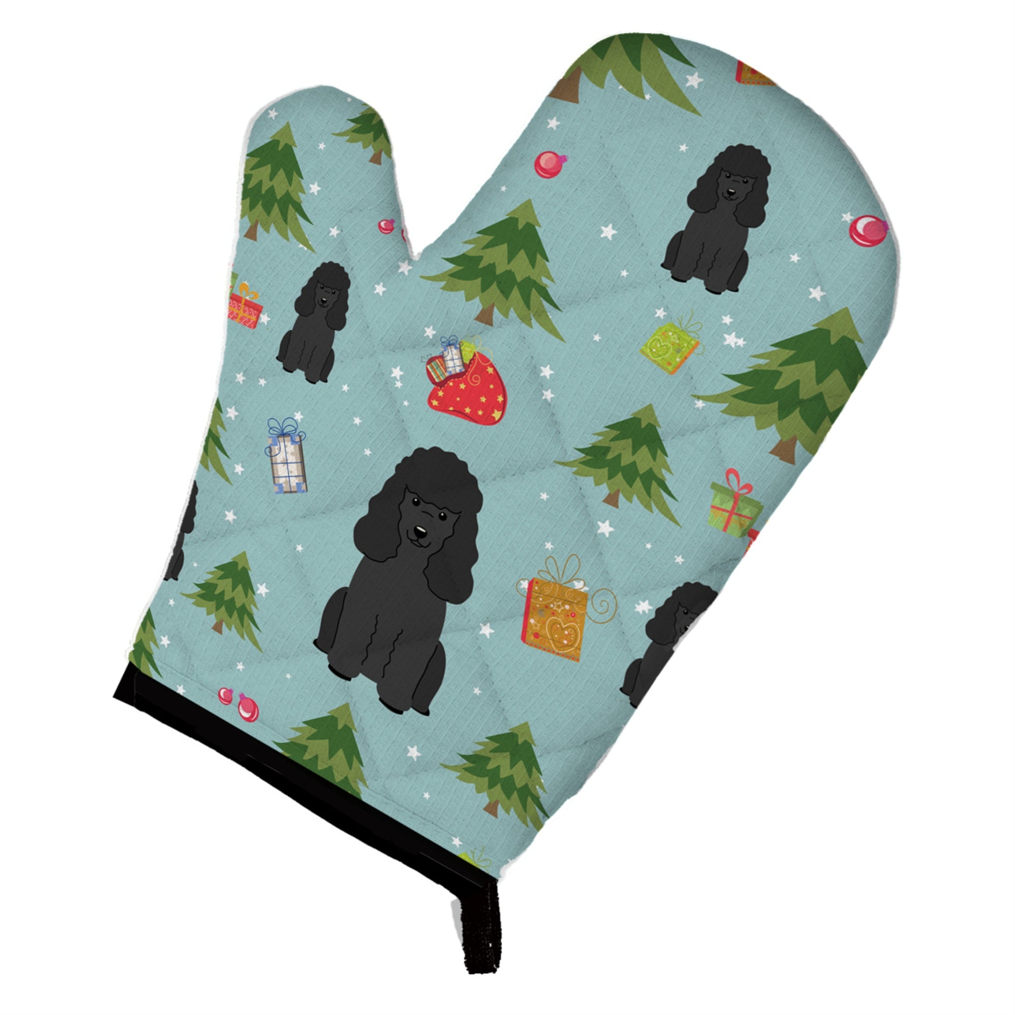 'Caroline'S Treasures Bb4731Ovmt Christmas Poodle Black Oven Mitt, 12'''' By 8.5'''', Multicolor''