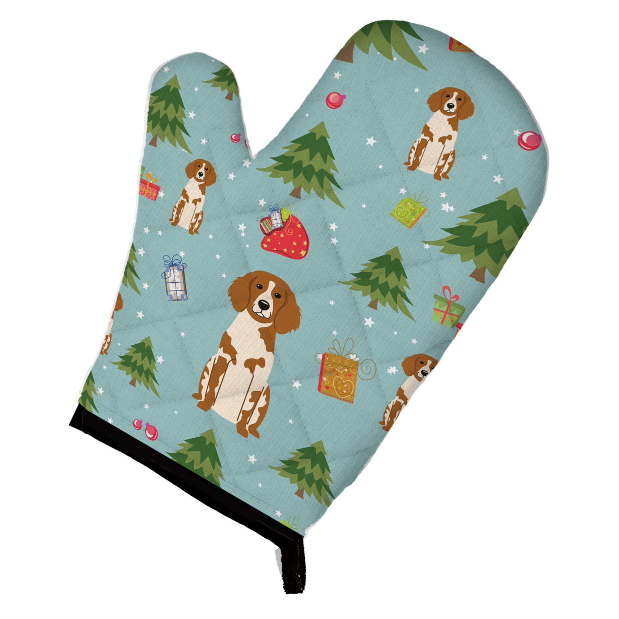 'Caroline'S Treasures Bb4732Ovmt Christmas Brittany Spaniel Oven Mitt, 12'''' By 8.5'''', Multicolor''
