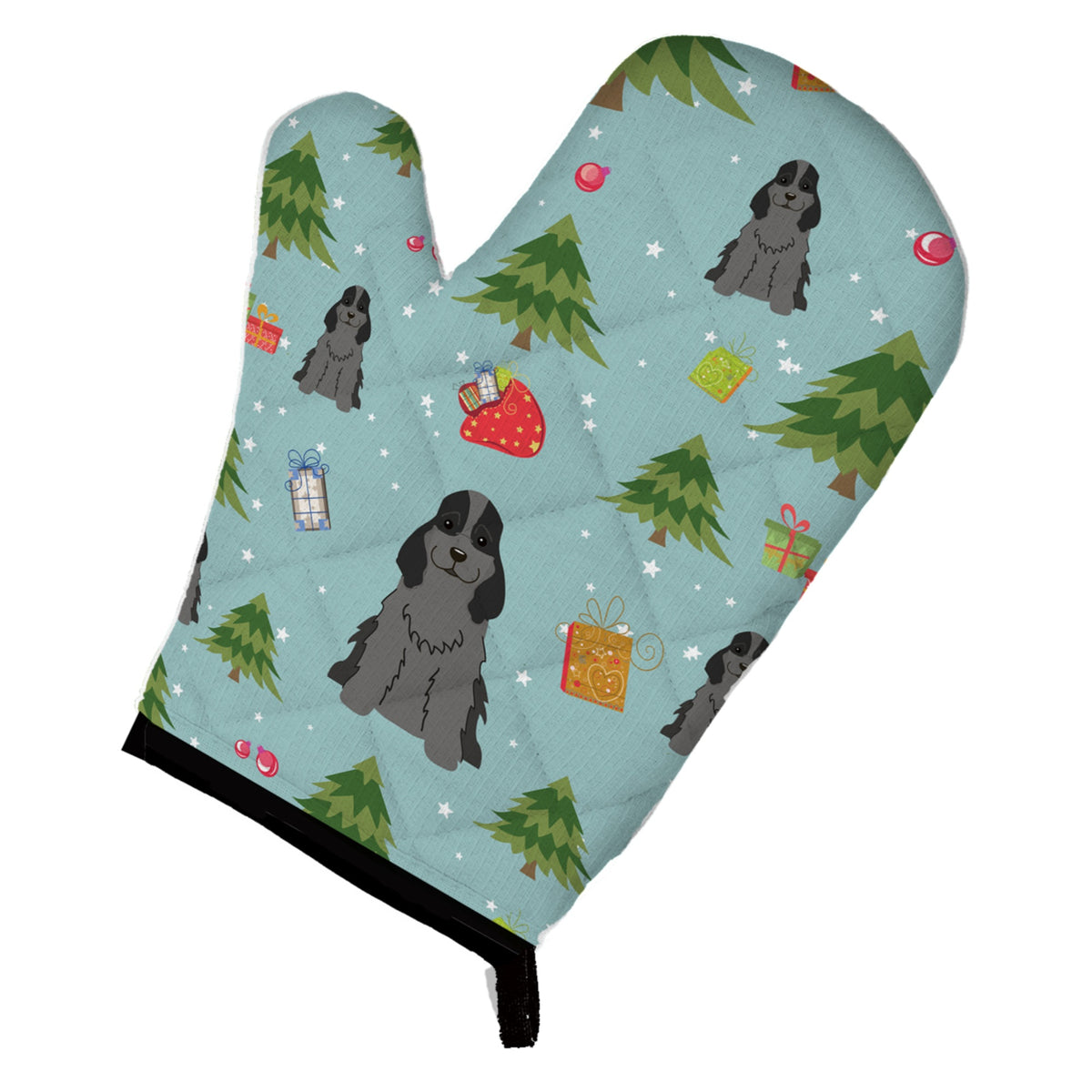 'Caroline'S Treasures Bb4752Ovmt Christmas Cocker Spaniel Black Oven Mitt, 12'''' By 8.5'''', Multicolor''