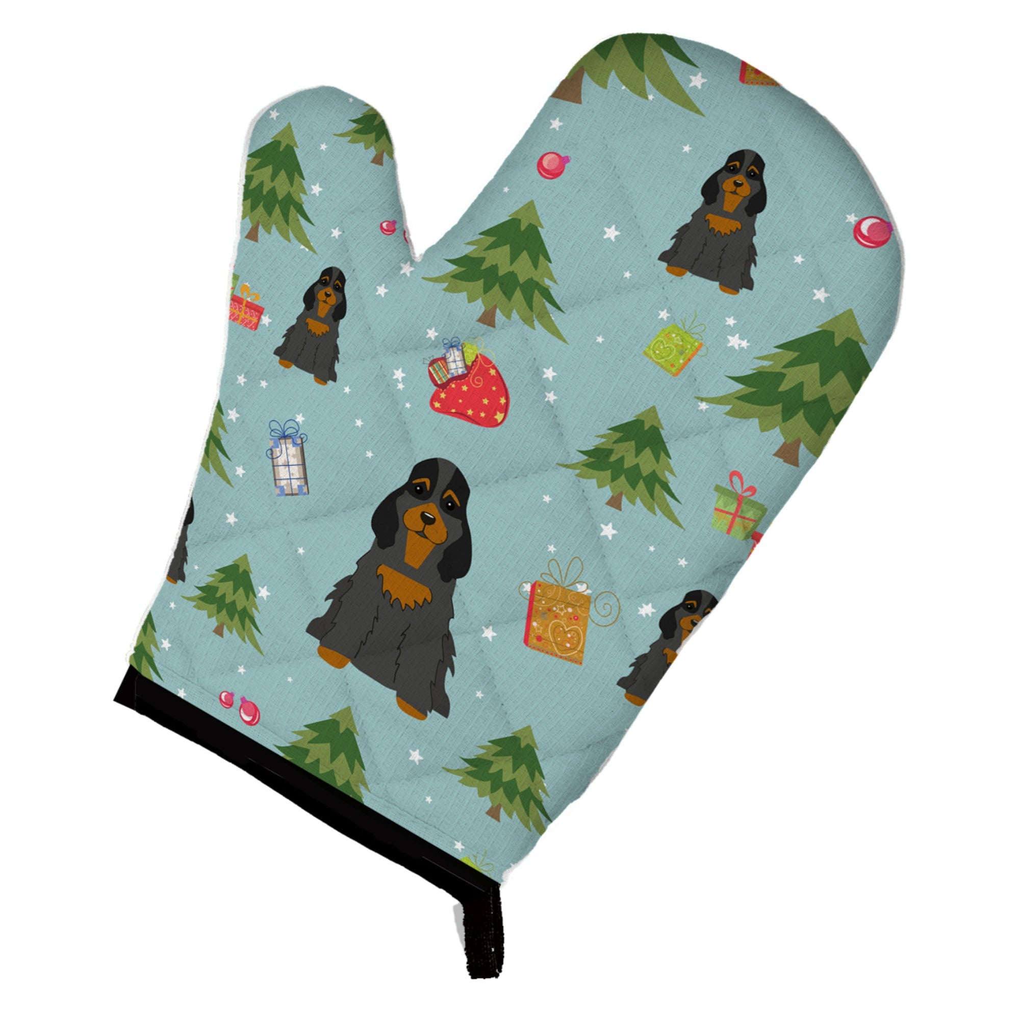 'Caroline'S Treasures Bb4753Ovmt Christmas Cocker Spaniel Black Tan Oven Mitt, 12'''' By 8.5'''', Multicolor''