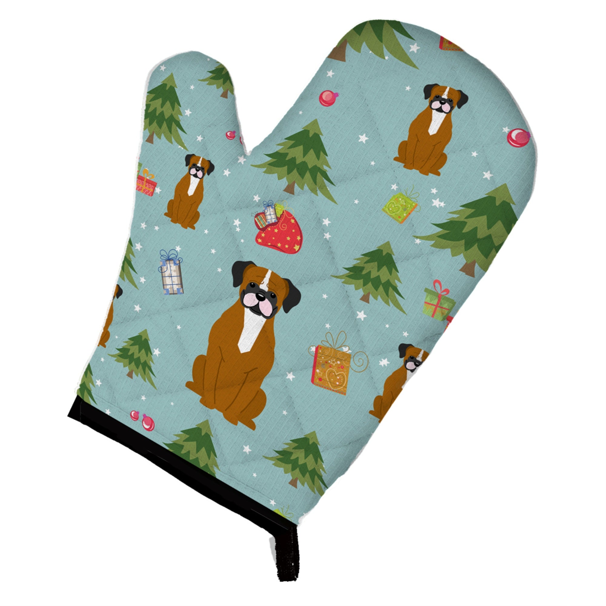 'Caroline'S Treasures Bb4776Ovmt Christmas Flashy Fawn Boxer Oven Mitt, 12'''' By 8.5'''', Multicolor''