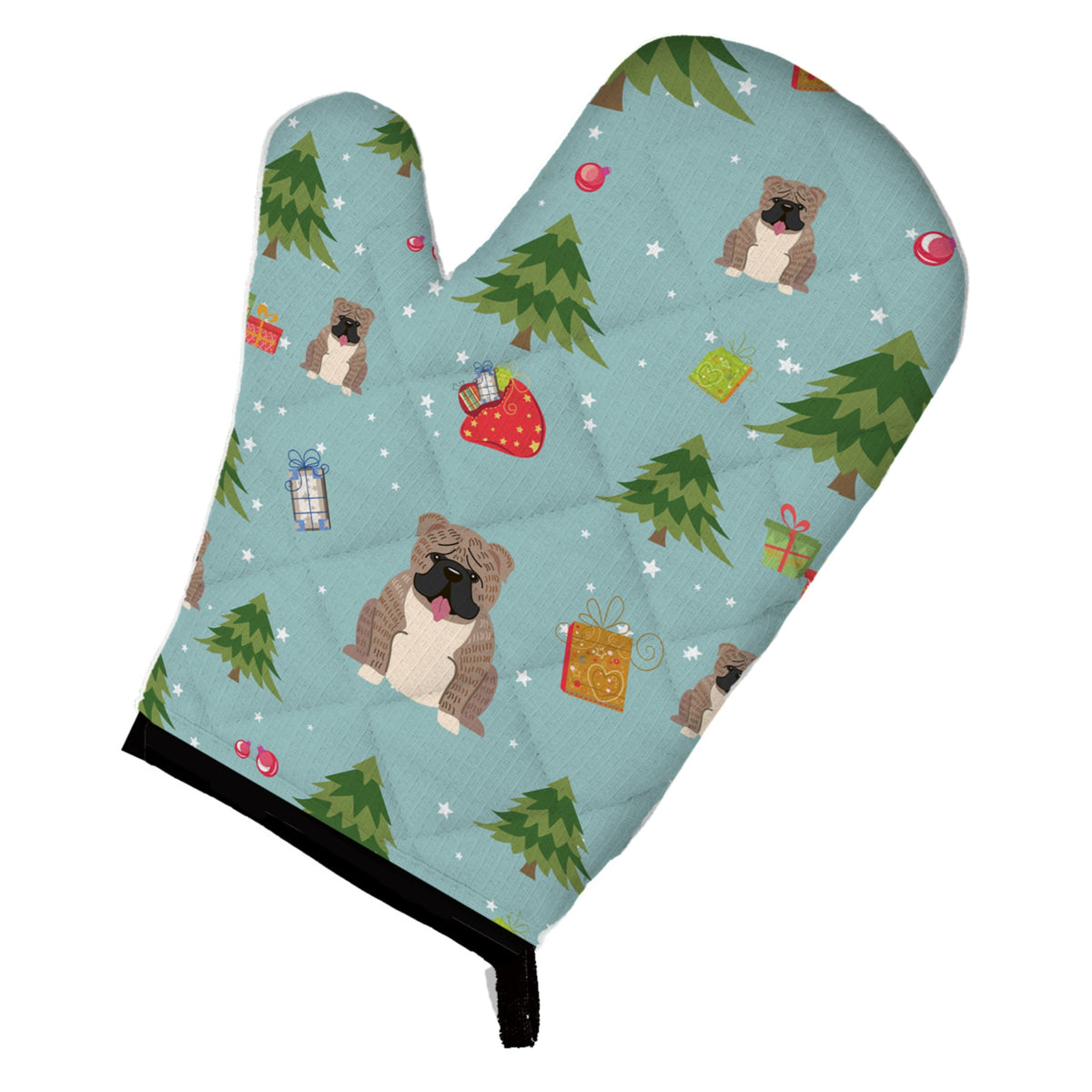 'Caroline'S Treasures Bb4786Ovmt Christmas English Bulldog Grey Brindle Oven Mitt, 12'''' By 8.5'''', Multicolor''