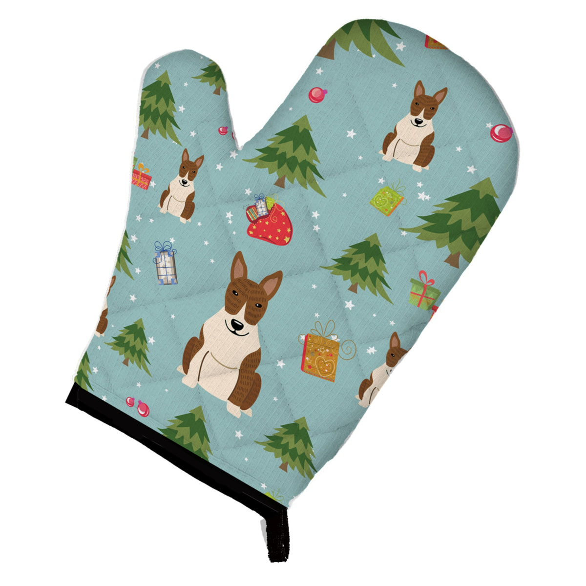 'Caroline'S Treasures Bb4797Ovmt Christmas Bull Terrier Brindle Oven Mitt, 12'''' By 8.5'''', Multicolor''