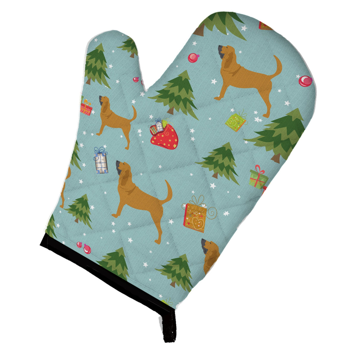 'Caroline'S Treasures Bb4808Ovmt Christmas Bloodhound Oven Mitt, 12'''' By 8.5'''', Multicolor''