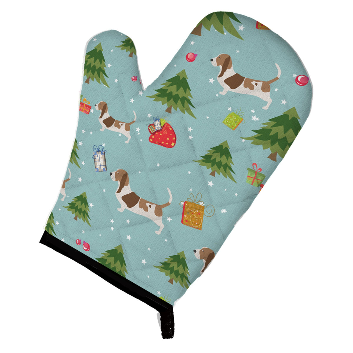 'Caroline'S Treasures Bb4826Ovmt Christmas Basset Hound Oven Mitt, 12'''' By 8.5'''', Multicolor''