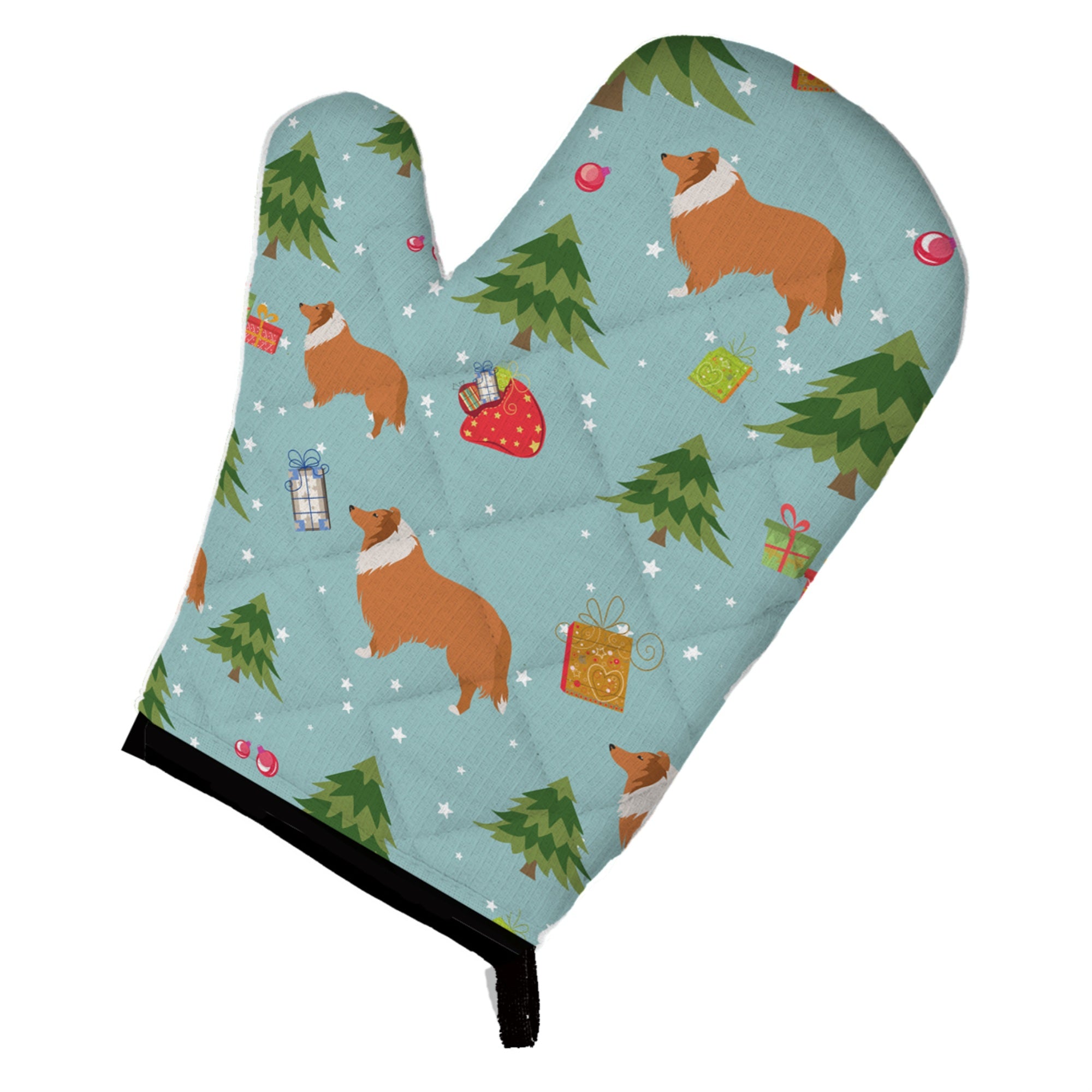 'Caroline'S Treasures Bb4840Ovmt Christmas Collie Oven Mitt, 12'''' By 8.5'''', Multicolor''