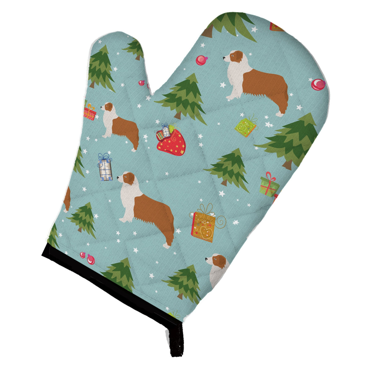 'Caroline'S Treasures Bb4857Ovmt Christmas Australian Shepherd Dog Oven Mitt, 12'''' By 8.5'''', Multicolor''