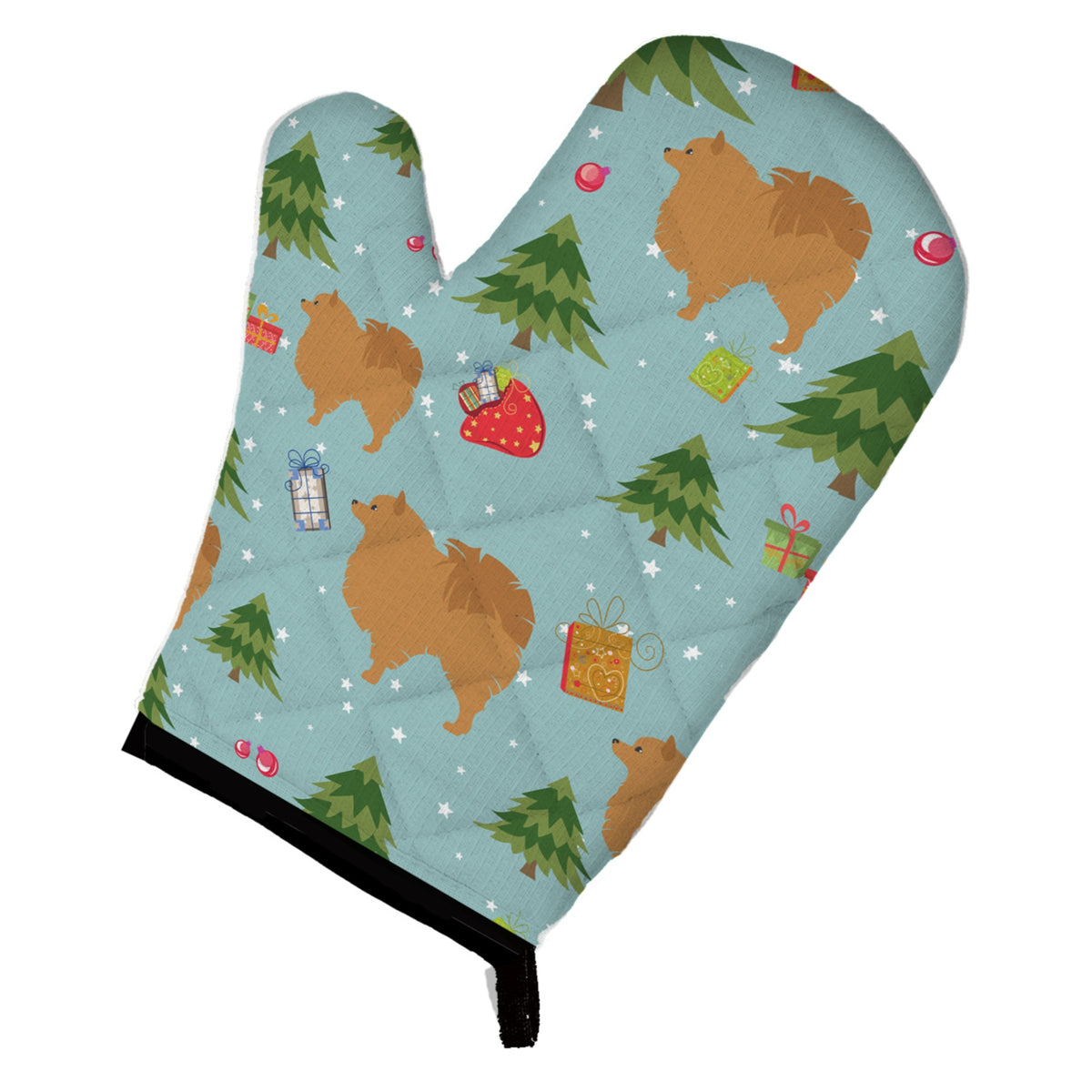 'Caroline'S Treasures Bb4866Ovmt Christmas Pomeranian Oven Mitt, 12'''' By 8.5'''', Multicolor''