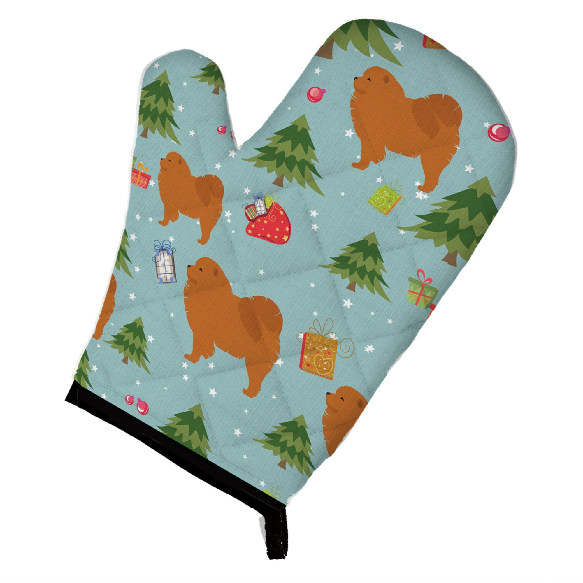 'Caroline'S Treasures Bb4875Ovmt Christmas Chow Oven Mitt, 12'''' By 8.5'''', Multicolor''