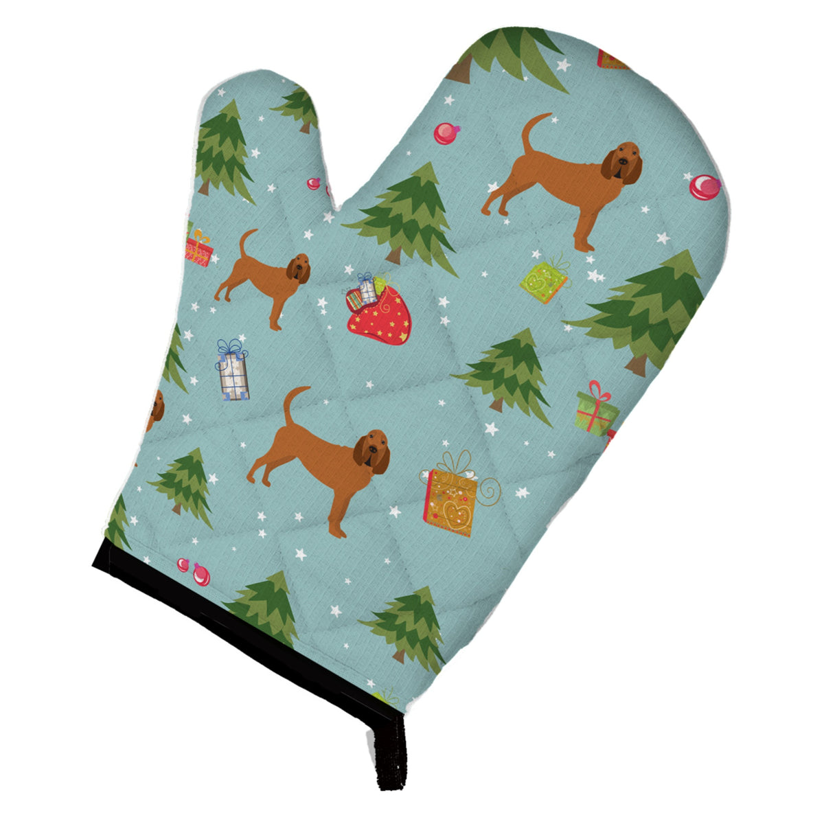 'Caroline'S Treasures Bb4912Ovmt Christmas Bloodhound Oven Mitt, 12'''' By 8.5'''', Multicolor''