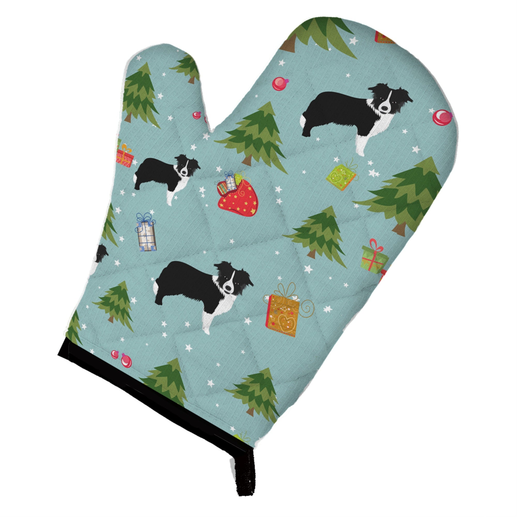 'Caroline'S Treasures Bb4913Ovmt Christmas Border Collie Oven Mitt, 12'''' By 8.5'''', Multicolor''