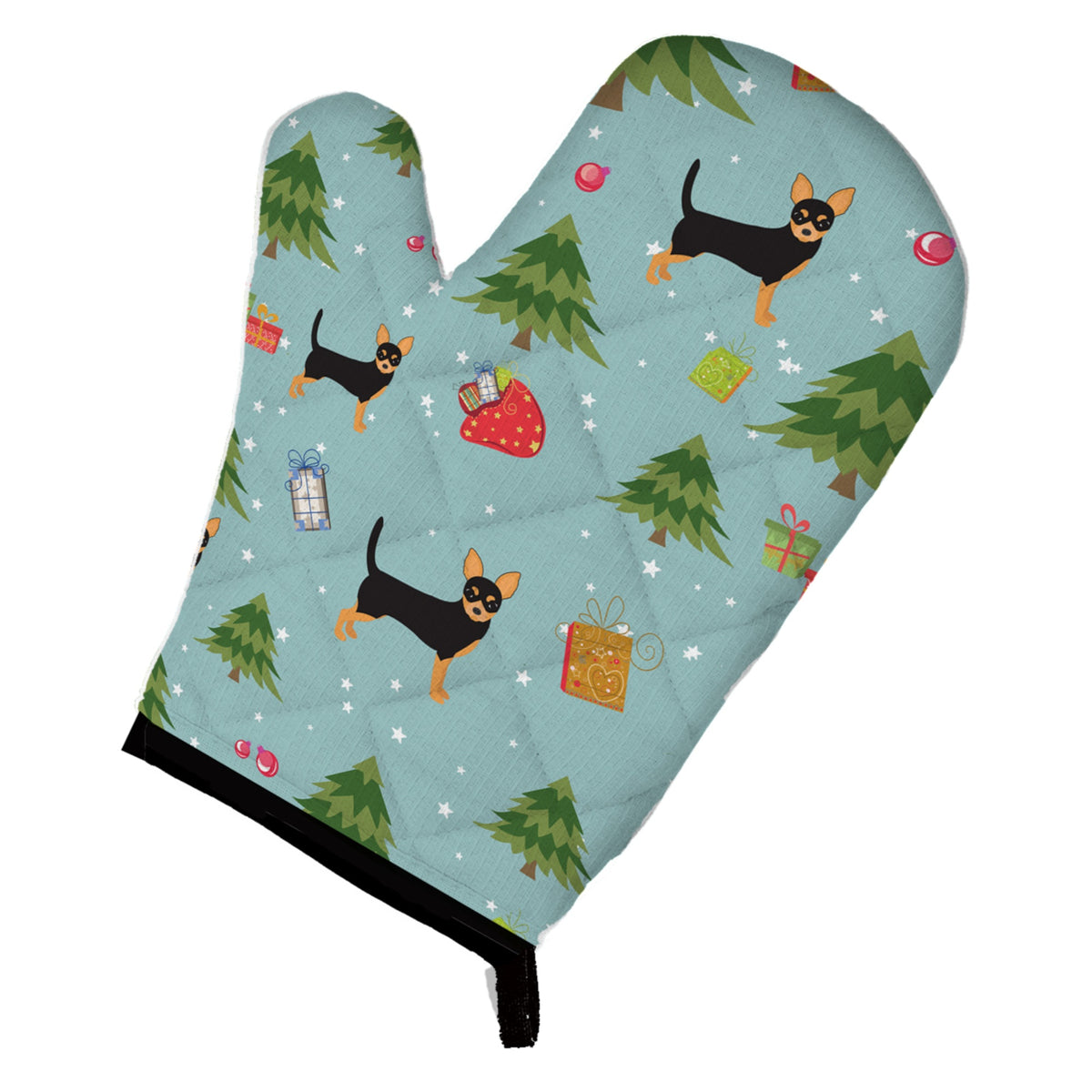 'Caroline'S Treasures Bb4930Ovmt Christmas Black Tan Chihuahua Oven Mitt, 12'''' By 8.5'''', Multicolor''