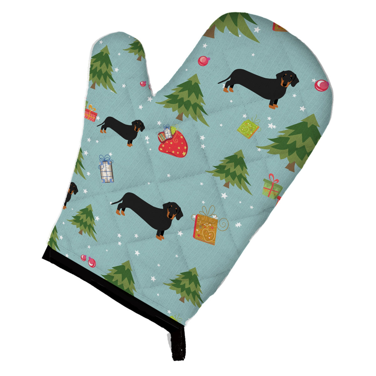 'Caroline'S Treasures Bb4941Ovmt Christmas Black Tan Dachshund Oven Mitt, 12'''' By 8.5'''', Multicolor''
