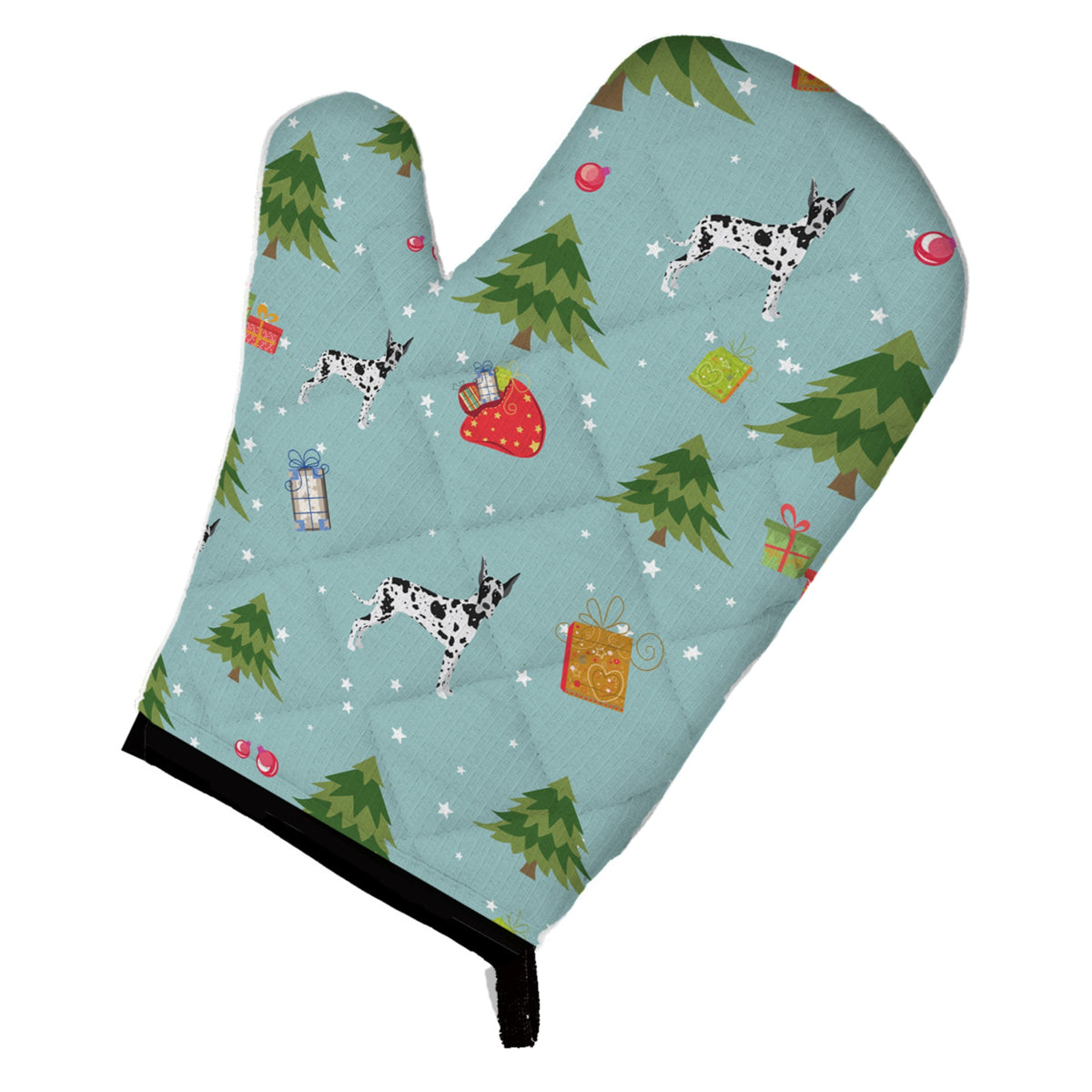 'Caroline'S Treasures Bb4954Ovmt Christmas Harlequin Cropped Great Dane Oven Mitt, 12'''' By 8.5'''', Multicolor''
