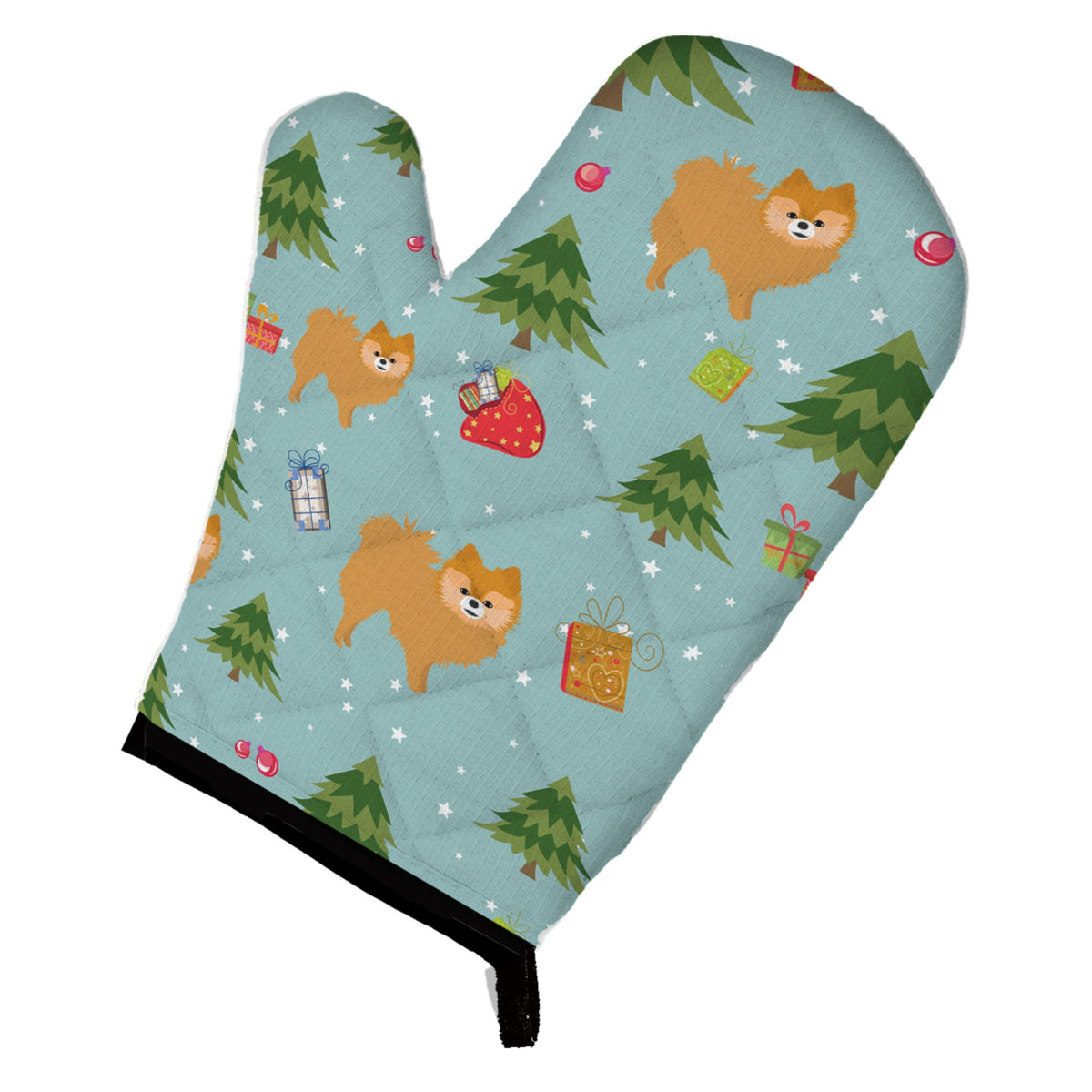 'Caroline'S Treasures Bb4972Ovmt Christmas Red Pomeranian Oven Mitt, 12'''' By 8.5'''', Multicolor''