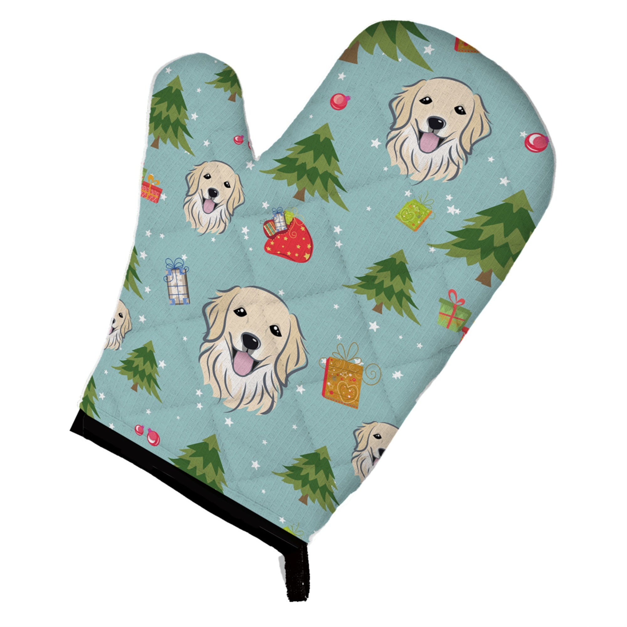 'Caroline'S Treasures Bb4994Ovmt Christmas Golden Retriever Oven Mitt, 12'''' By 8.5'''', Multicolor''