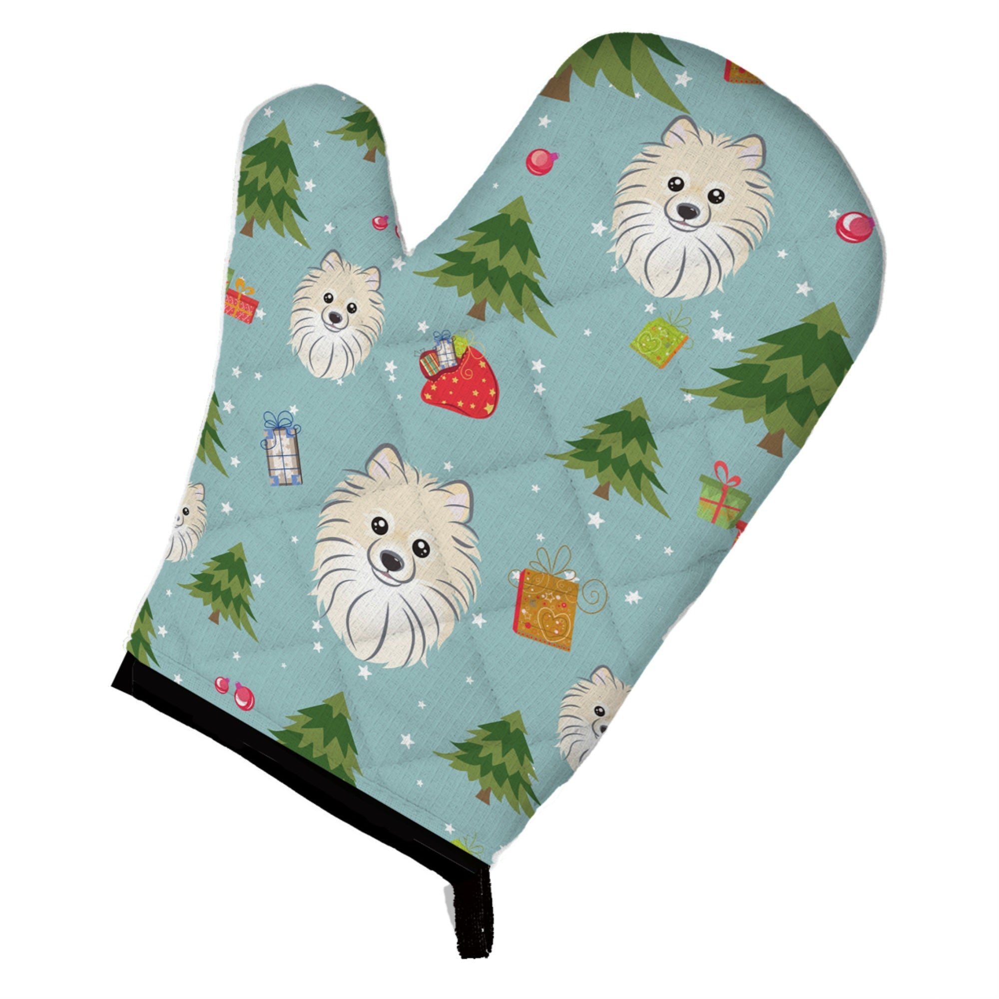 'Caroline'S Treasures Bb4996Ovmt Christmas Pomeranian Oven Mitt, 12'''' By 8.5'''', Multicolor''