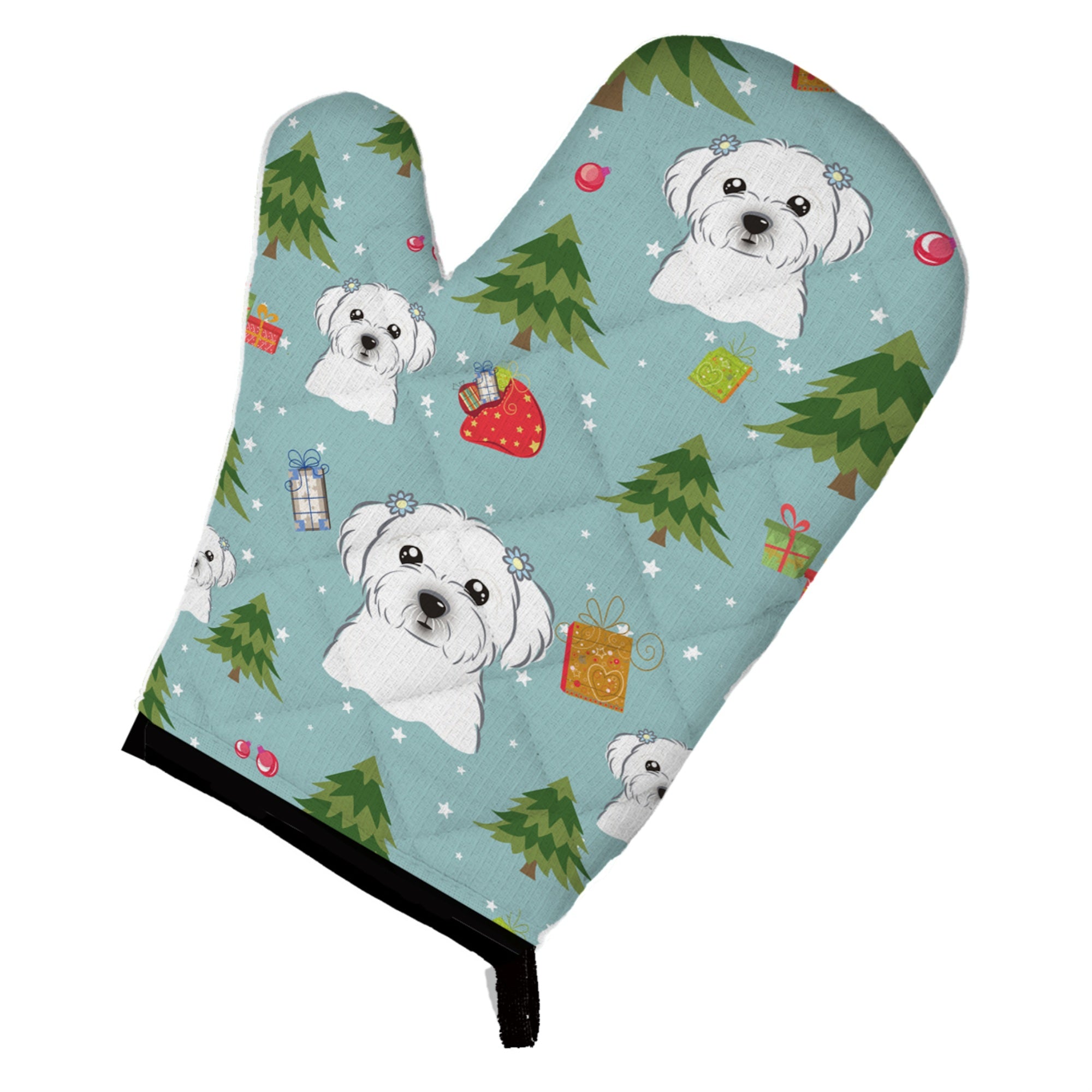 'Caroline'S Treasures Bb4997Ovmt Christmas Maltese Oven Mitt, 12'''' By 8.5'''', Multicolor''