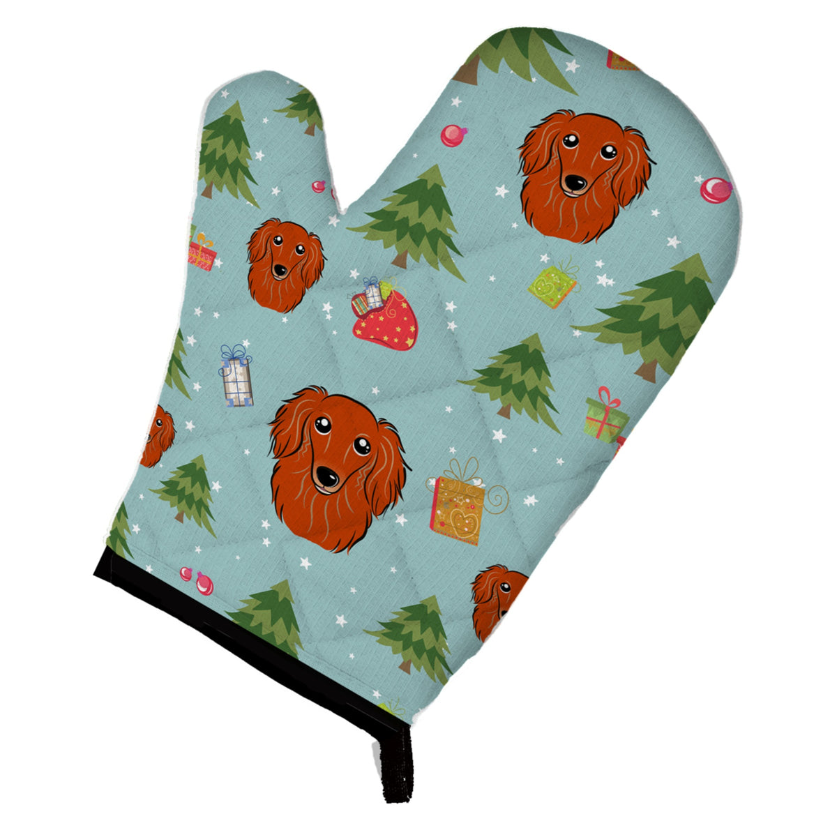 'Caroline'S Treasures Bb5003Ovmt Christmas Longhair Red Dachshund Oven Mitt, 12'''' By 8.5'''', Multicolor''