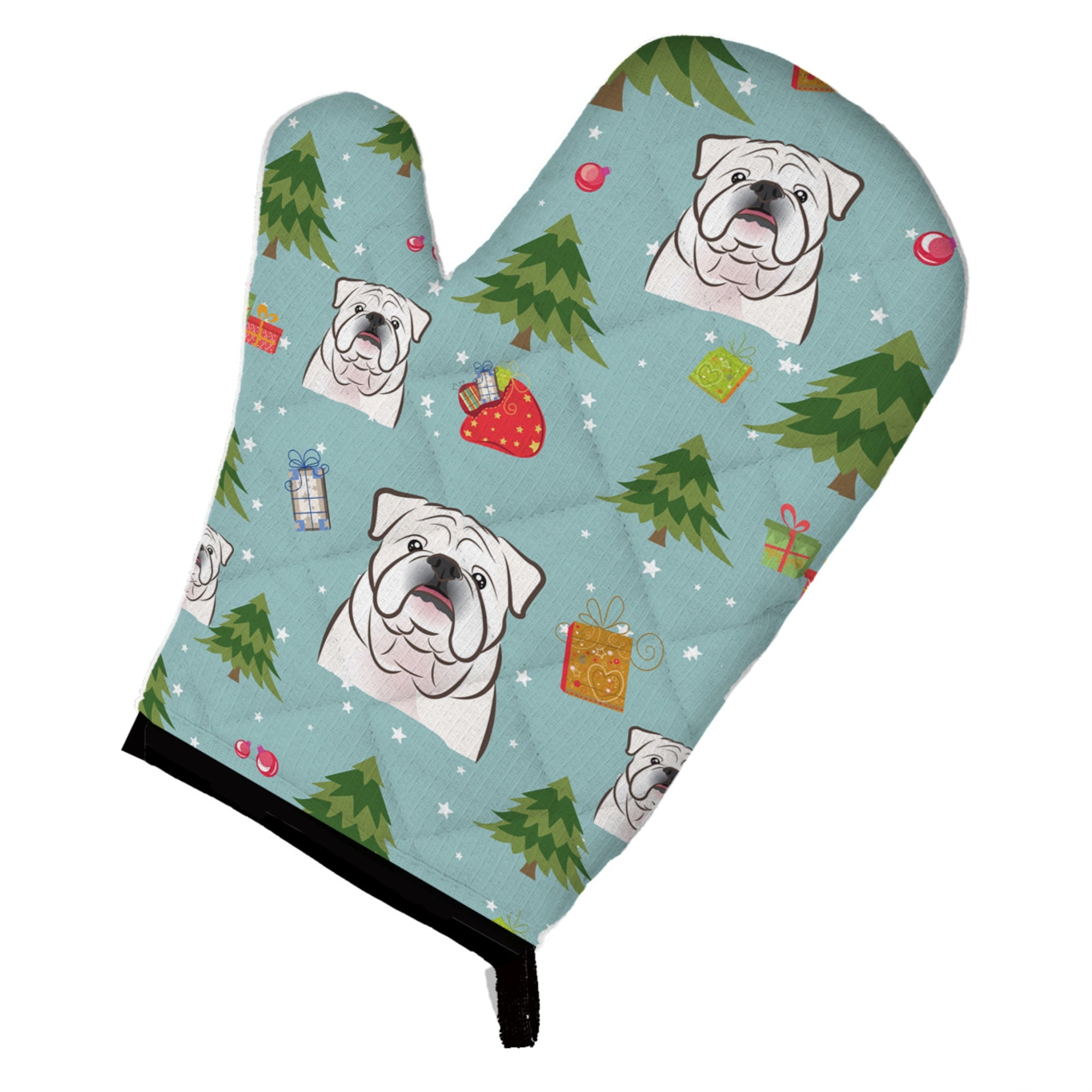 'Caroline'S Treasures Bb5009Ovmt Christmas White English Bulldog Oven Mitt, 12'''' By 8.5'''', Multicolor''