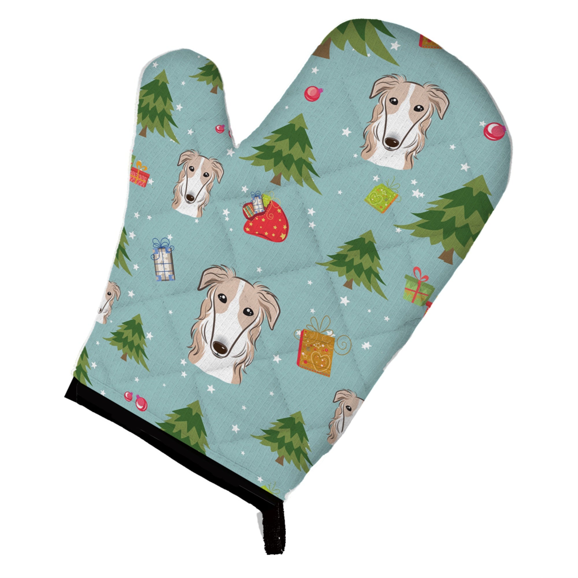 'Caroline'S Treasures Bb5017Ovmt Christmas Borzoi Oven Mitt, 12'''' By 8.5'''', Multicolor''