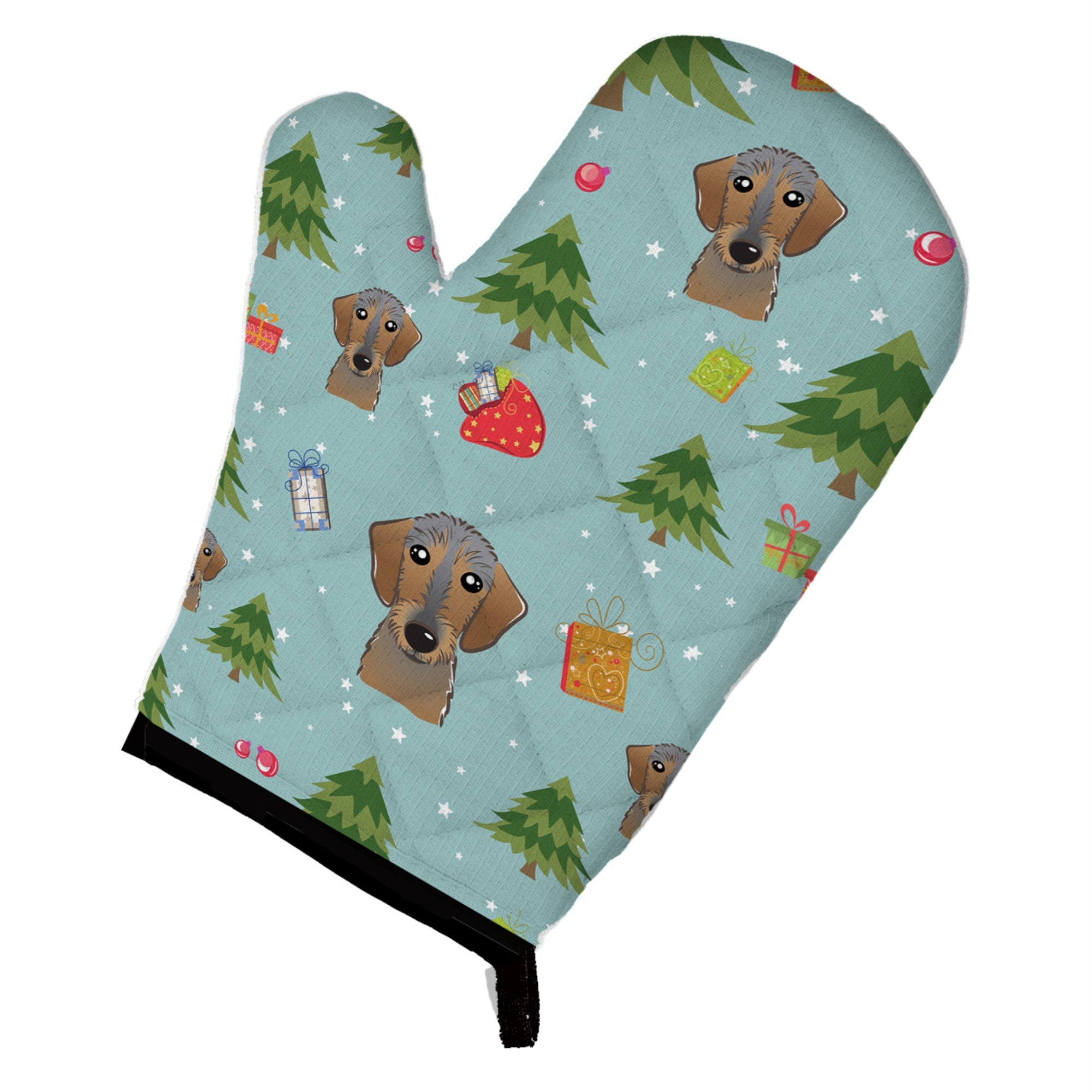 'Caroline'S Treasures Bb5022Ovmt Christmas Wirehaired Dachshund Oven Mitt, 12'''' By 8.5'''', Multicolor''