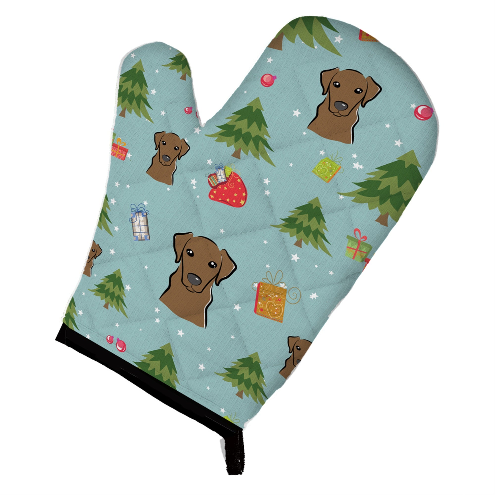 'Caroline'S Treasures Bb5023Ovmt Christmas Chocolate Labrador Oven Mitt, 12'''' By 8.5'''', Multicolor''