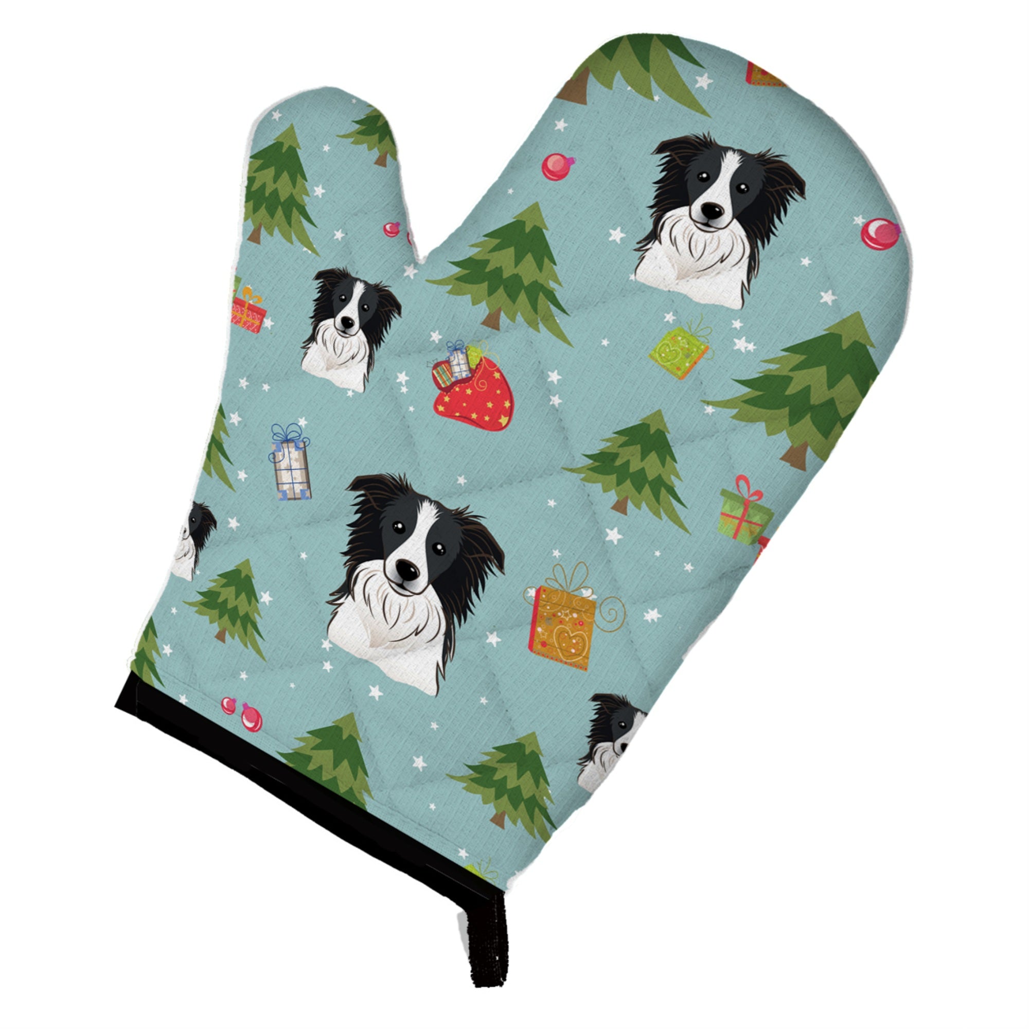'Caroline'S Treasures Bb5030Ovmt Christmas Border Collie Oven Mitt, 12'''' By 8.5'''', Multicolor''