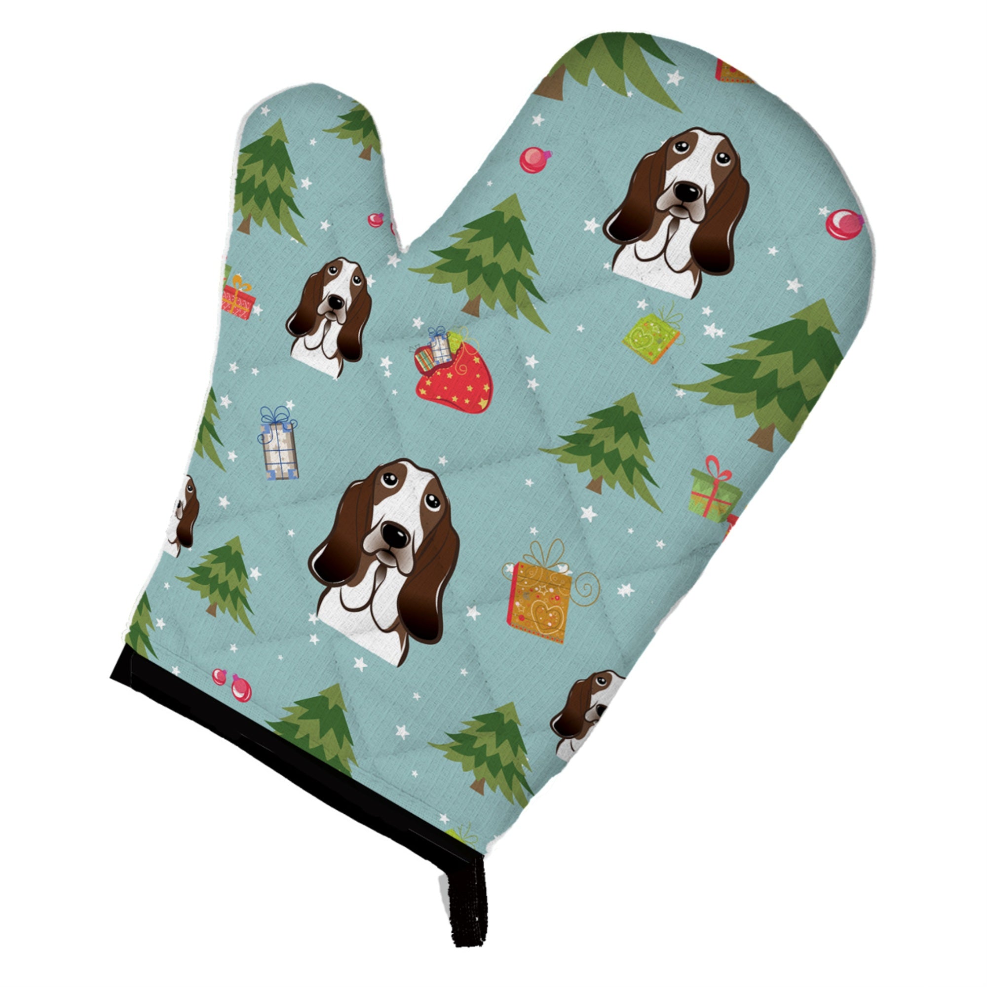 'Caroline'S Treasures Bb5032Ovmt Christmas Basset Hound Oven Mitt, 12'''' By 8.5'''', Multicolor''