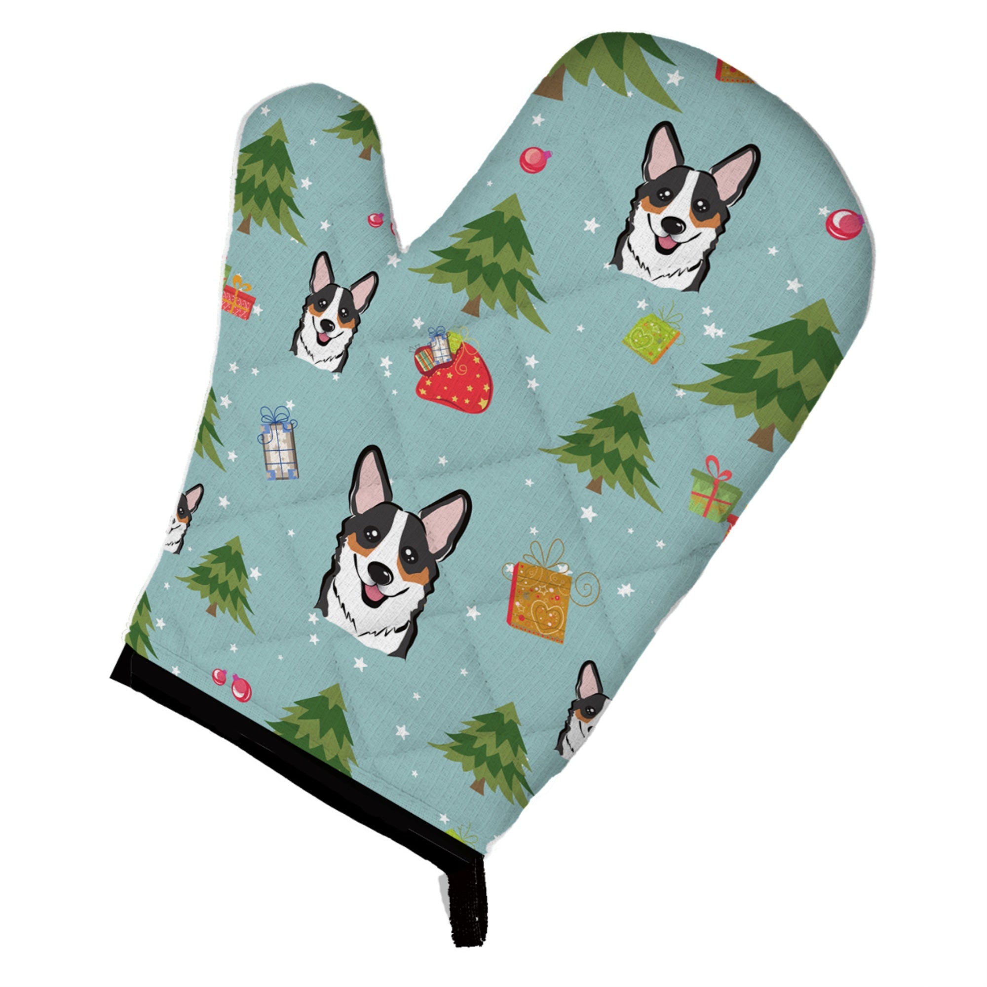 'Caroline'S Treasures Bb5044Ovmt Christmas Tricolor Corgi Oven Mitt, 12'''' By 8.5'''', Multicolor''