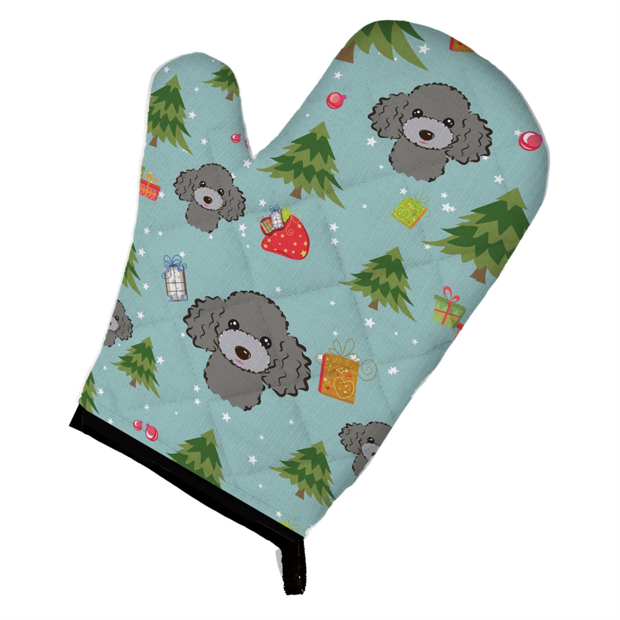 'Caroline'S Treasures Bb5048Ovmt Christmas Silver Gray Poodle Oven Mitt, 12'''' By 8.5'''', Multicolor''
