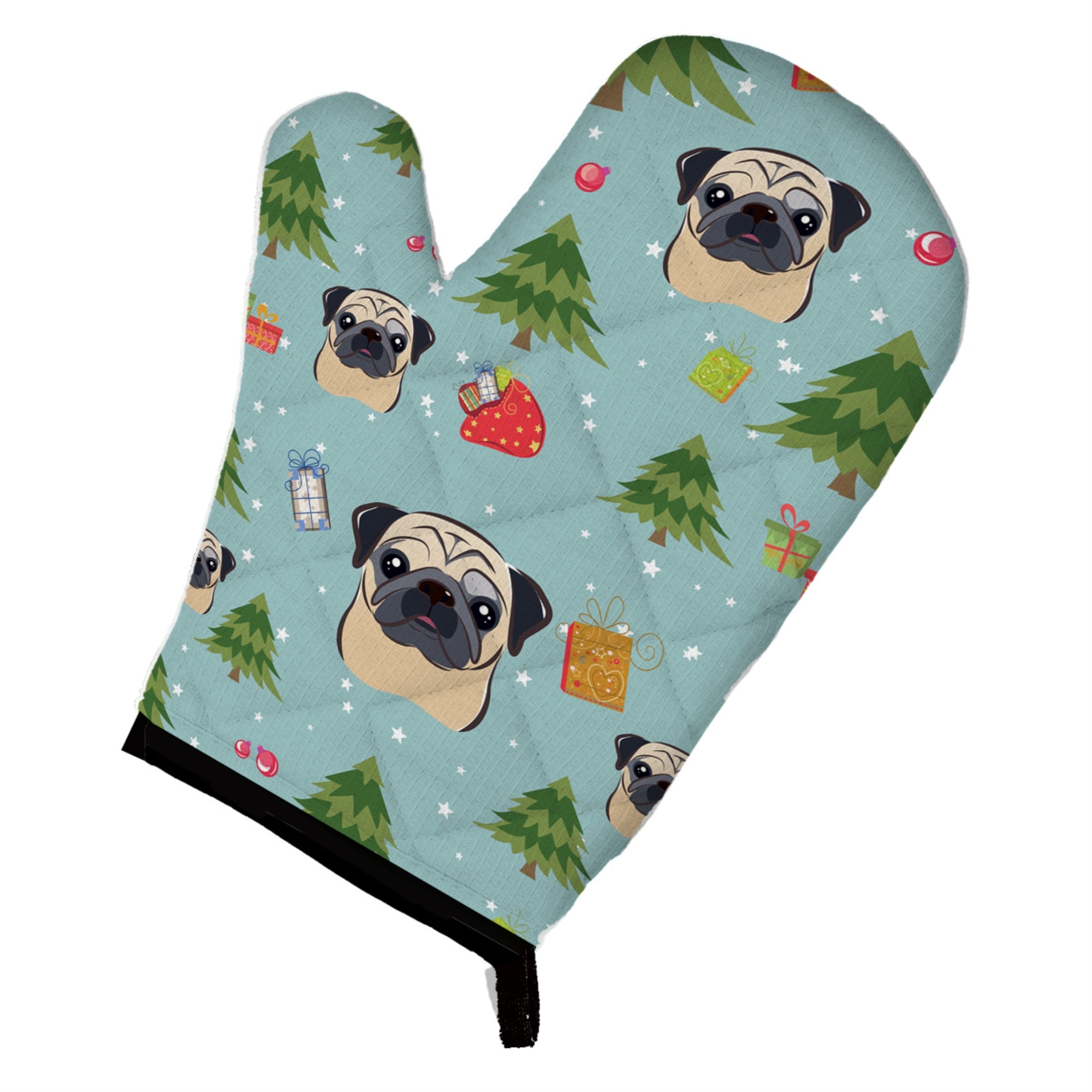 'Caroline'S Treasures Bb5051Ovmt Christmas Fawn Pug Oven Mitt, 12'''' By 8.5'''', Multicolor''