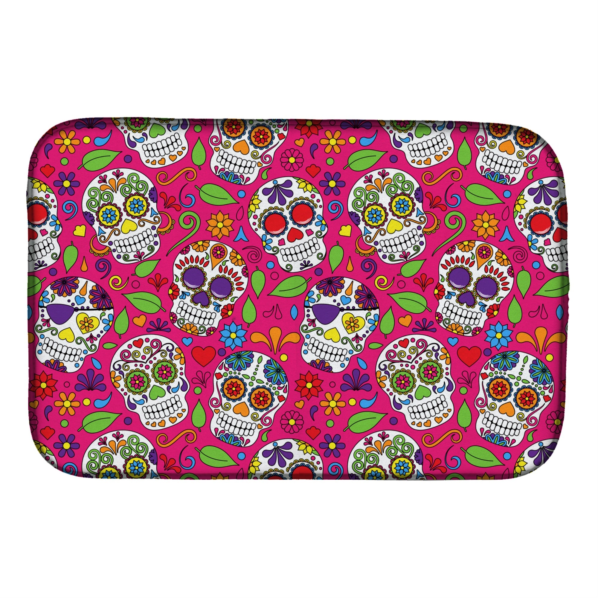 'Caroline'S Treasures Day Of The Dead Pink Dish Drying Mat, 14'''' X 21''''''