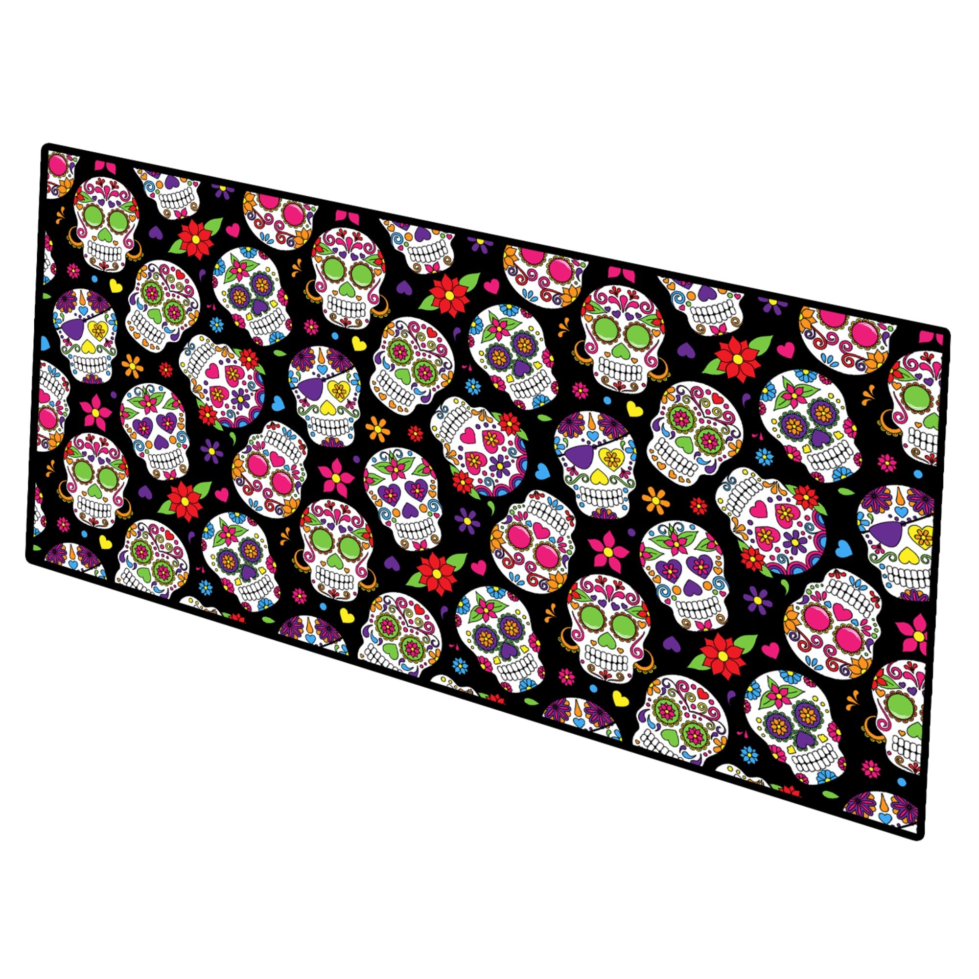 Day Of The Dead Black Indoor Or Outdoor Runner Mat 28X58 Bb5116Hrm2858