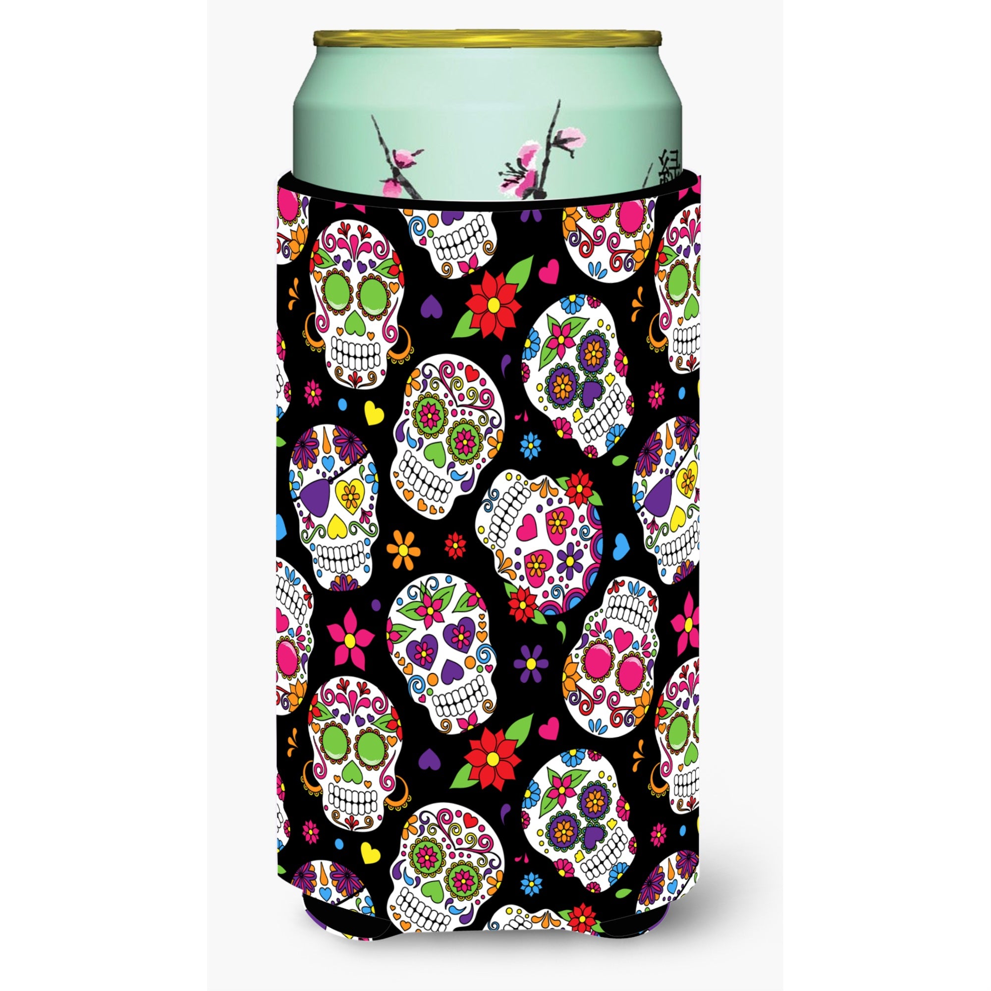 'Caroline'S Treasures Day Of The Dead Black Tall Boy Beverage Insulator Hugger, Multicolor''