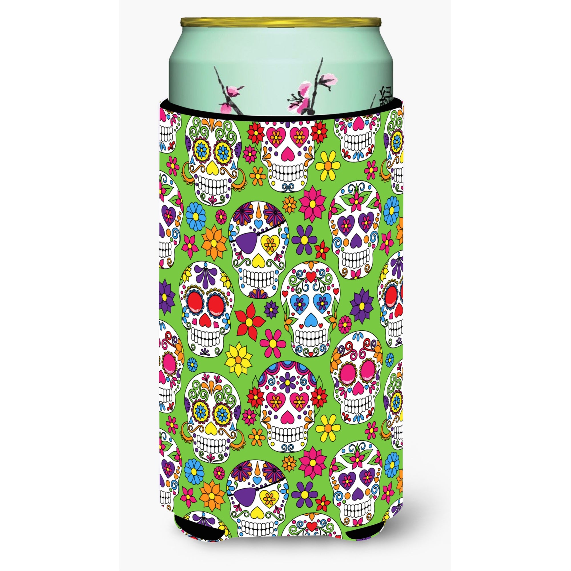 'Caroline'S Treasures Day Of The Dead Green Tall Boy Beverage Insulator Hugger, Multicolor''