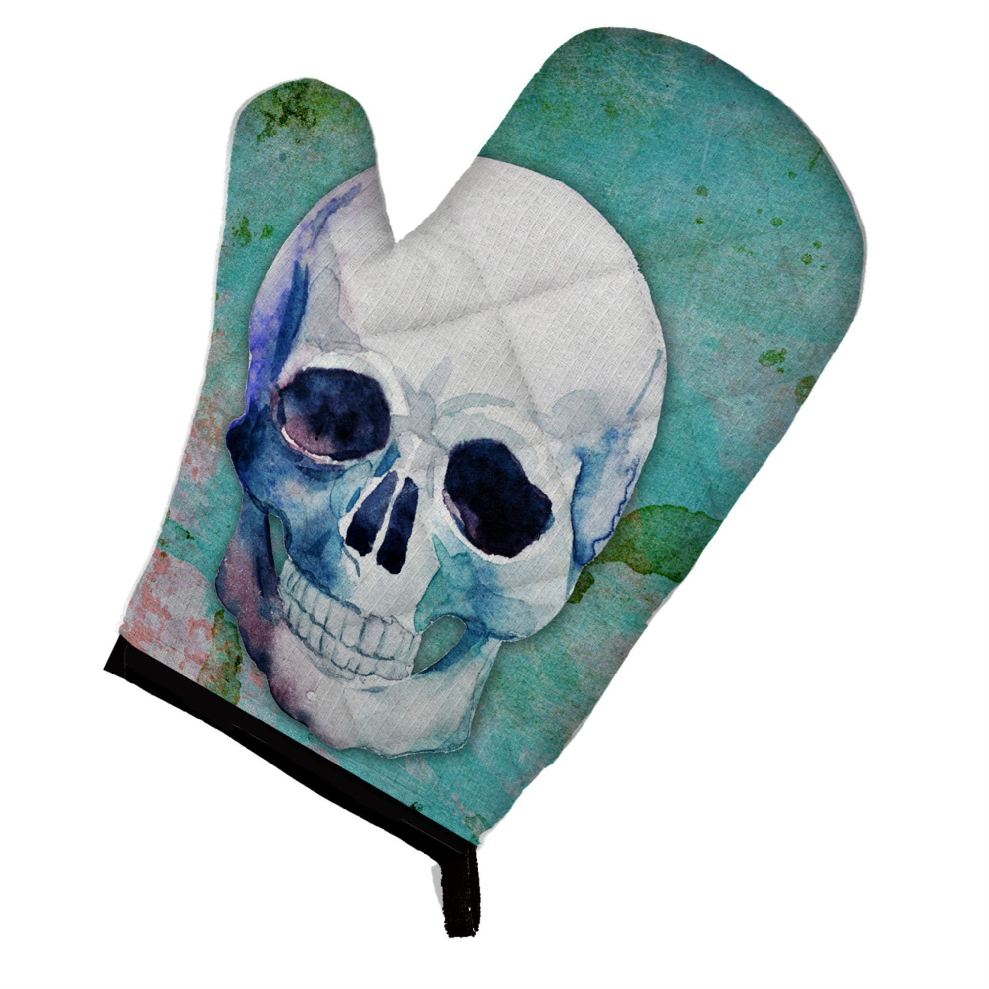 'Caroline'S Treasures Day Of The Dead Teal Skull Oven Mitt, Multicolor, 12'''' X 8.5''''''